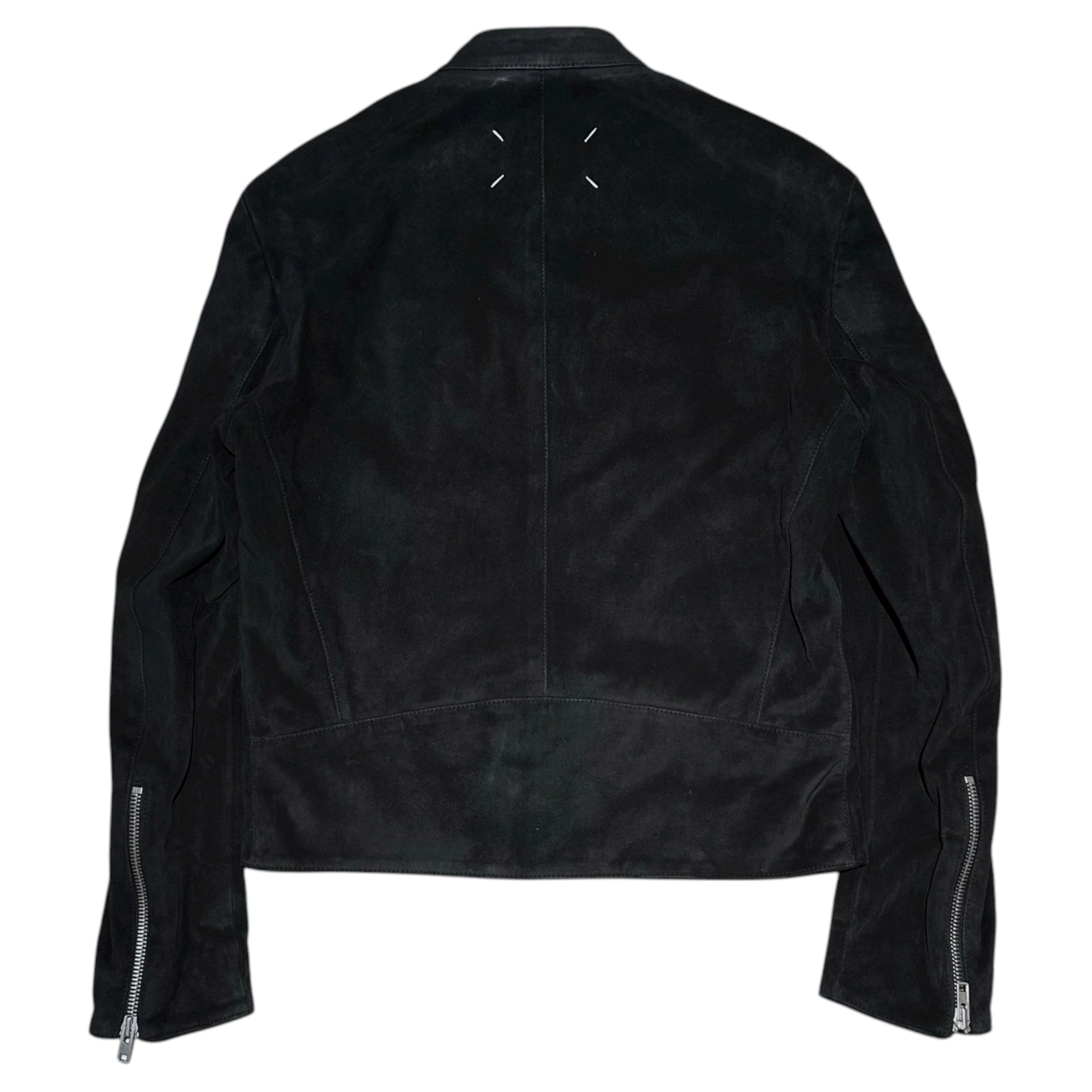 MAISON MARGIELA(メゾンマルジェラ) 24AW 5ZIP LEATHER JACKET - Black Suede 5ジップ レザー ジャケット スウェード S50AM0622 46(S程度) ブラック 八の字 ライダース