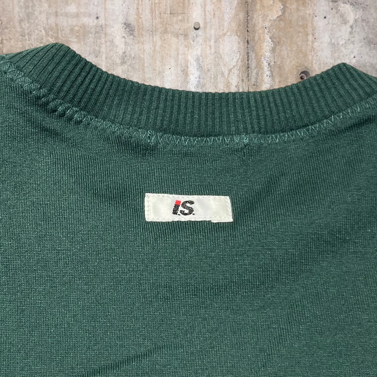 i.s. ISSEY MIYAKE(アイエス イッセイミヤケ) 90's back logo L/S TEE/ロゴ長袖カットソー IS41-JK013 M グリーン