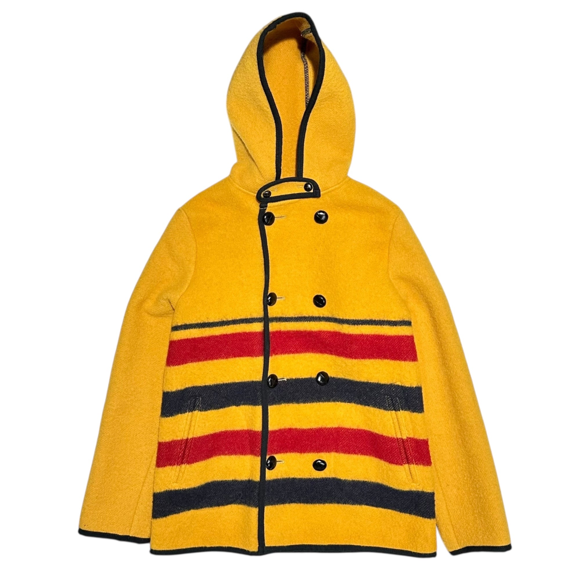 MACKINTOSH(マッキントッシュ) Locabar Border Double-Breasted Wool Hooded Half Coat ロカバール ボーダー ダブルブレスト ウール フーデッド ハーフ コート HG/HJ/JU 38(M程度) イエロー ジャケット 少数生産 限定品