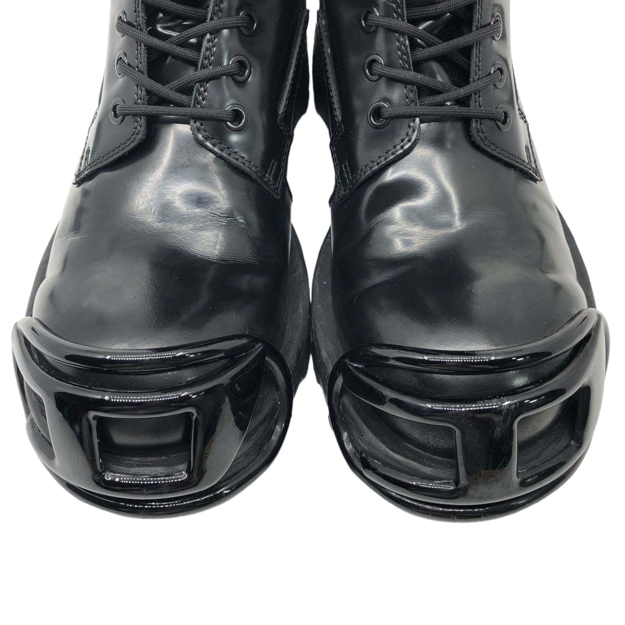 DIESEL(ディーゼル) D-Hammer Bt D D ロゴ ハンマー ブーツ 27cm ブラック レザー レースアップ サイドジップ