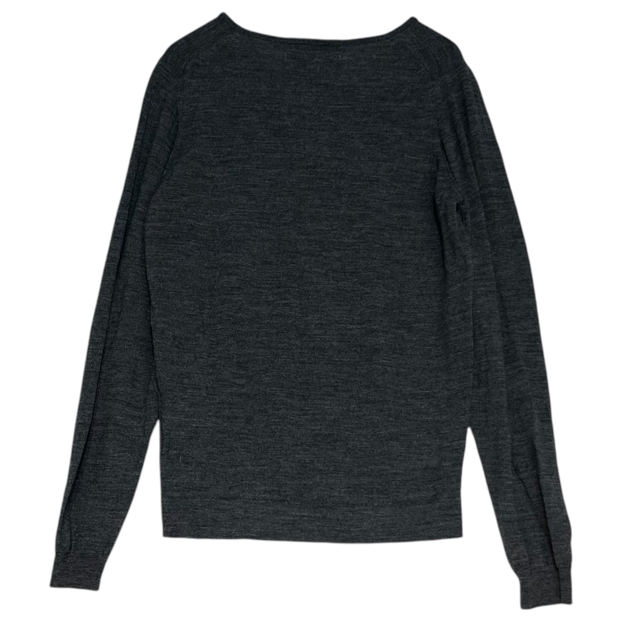 COMME des GARCONS × JOHN SMEDLEY(コムデギャルソン × ジョンスメドレー) V neck one point design knit Vネック ワンポイント デザイン ニット コラボ OP-N006 S チャコールグレー