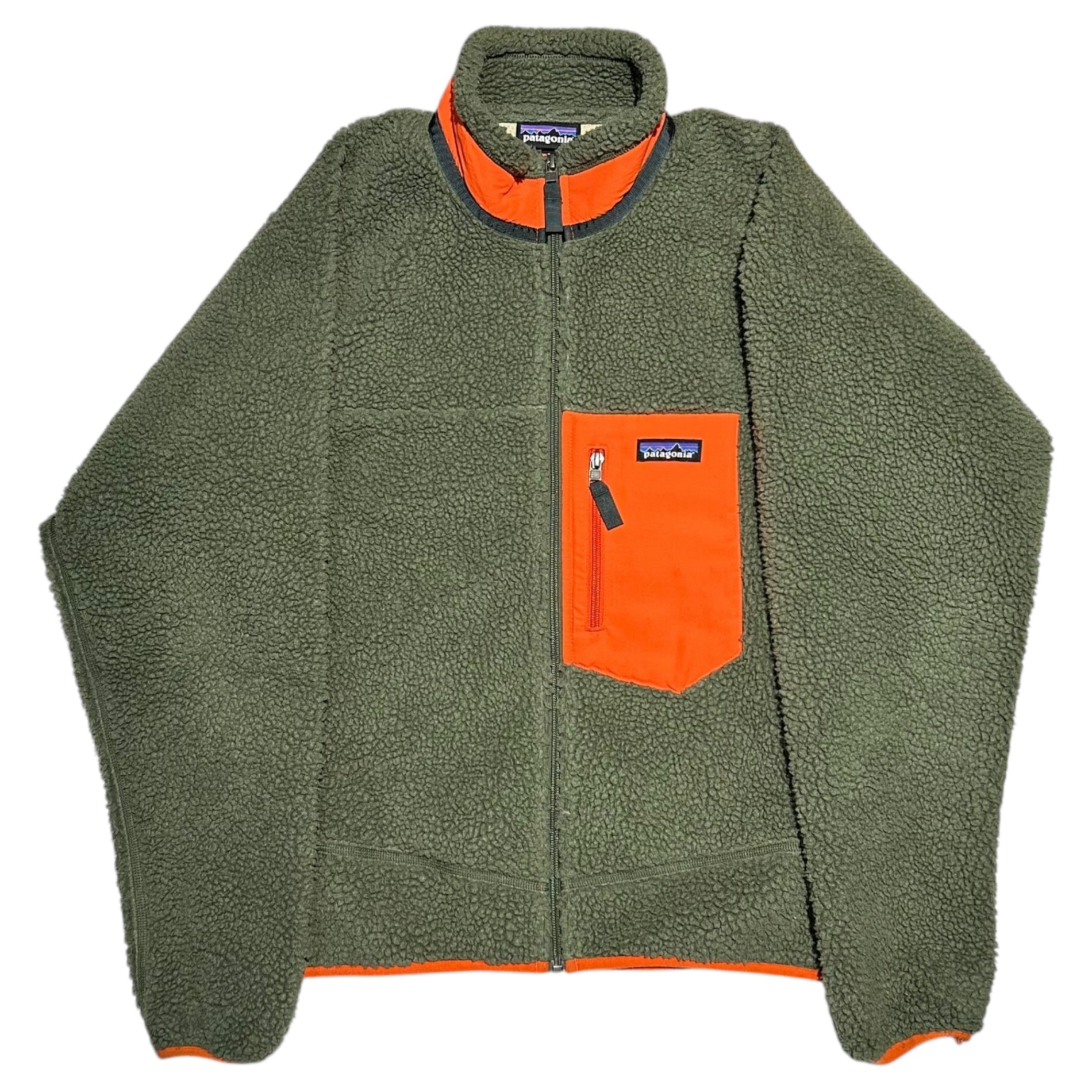 Patagonia(パタゴニア) 2016's Classic Retro X Cardigan クラシック レトロ エックス カーディガン ボア フリース 23056 S カーキ×オレンジ