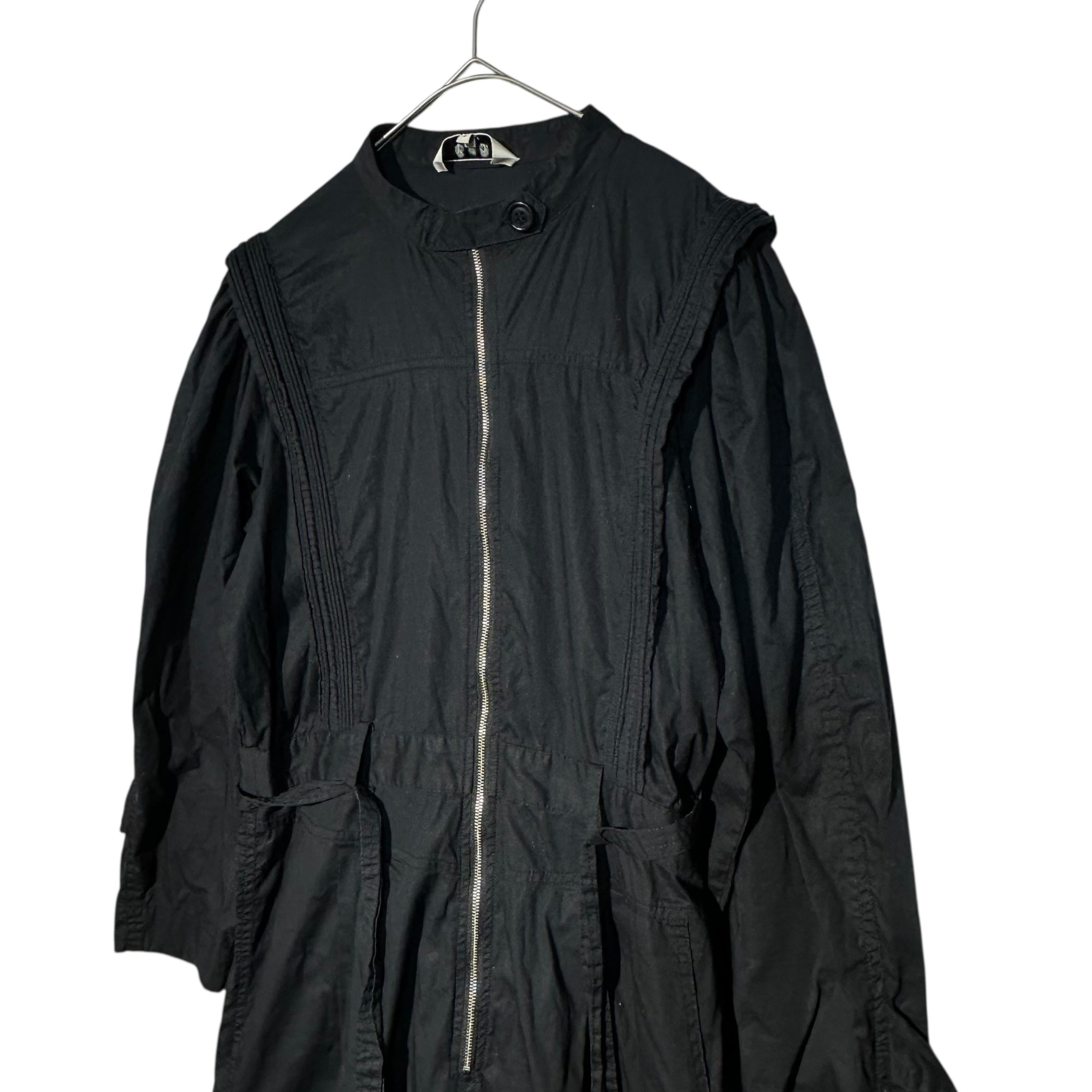 sea NEW YORK(シーニューヨーク) Pleated-Line Long-Sleeve Jumpsuit プリーツ ライン 長袖 オールインワン 8(L) ブラック