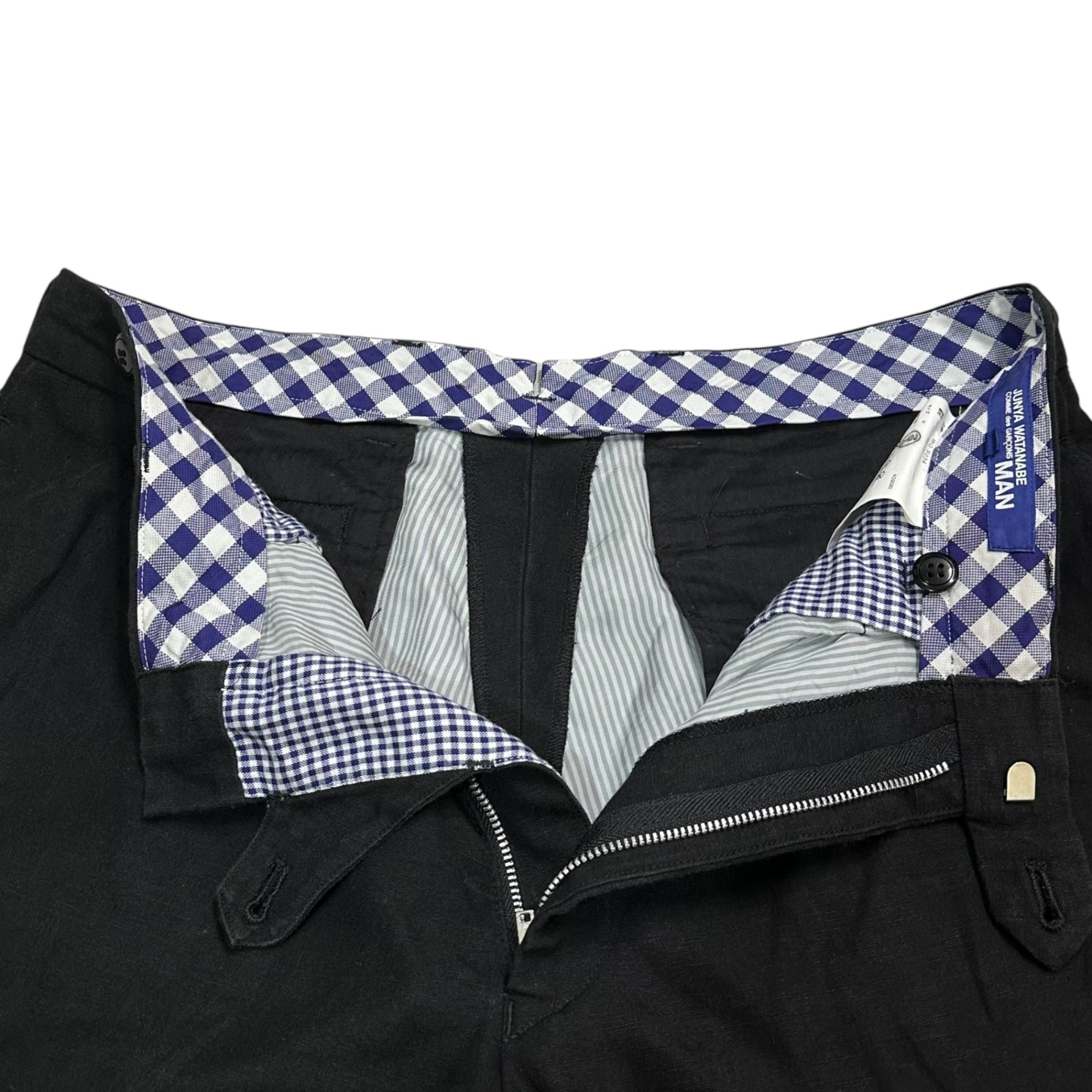 COMME des GARCONS JUNYA WATANABE MAN(コムデギャルソンジュンヤワタナベマン) 21SS 2-tuck 6'' length linen pants 2タック 6分丈 リネン パンツ WG-P034 M ブラック AD2020 ハーフ ショート ショーツ