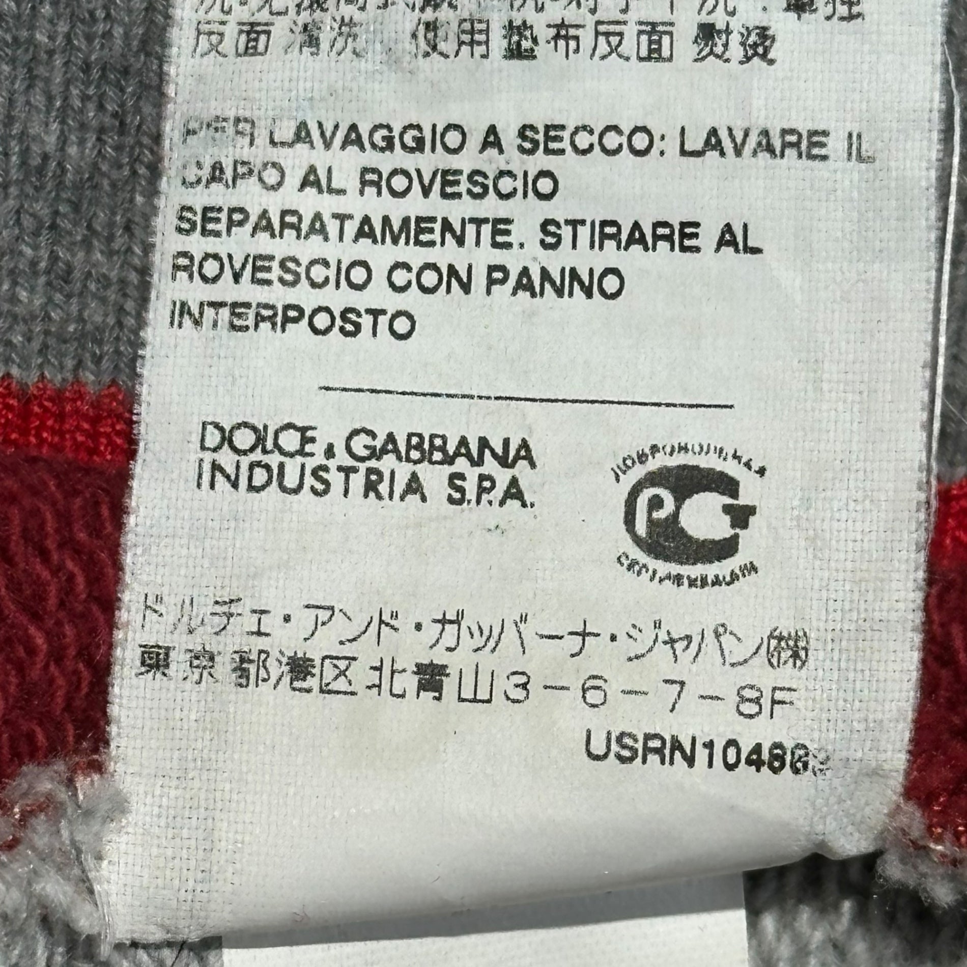 D&G(ディー&ジードルガバドルチェ&ガッバーナ) 68 Logo Patch Pullover Hoodie ロゴ ワッペン プルオーバー パーカー 44(XS程度) レッド×グレー