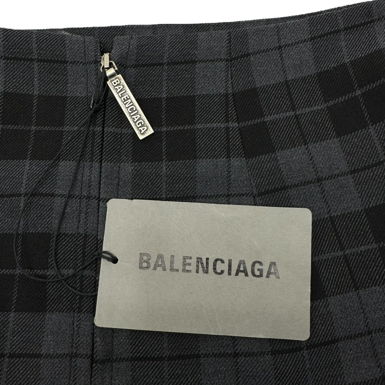 BALENCIAGA(バレンシアガ) 19SS plaid draping skirt チェック柄 立体裁断 スカート 34(XS) グレー×ブラック