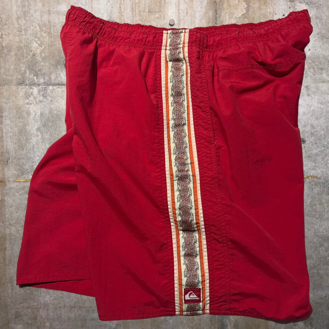 Quiksilver(クイックシルバー) 90'sサイドデザインショーツ L レッド