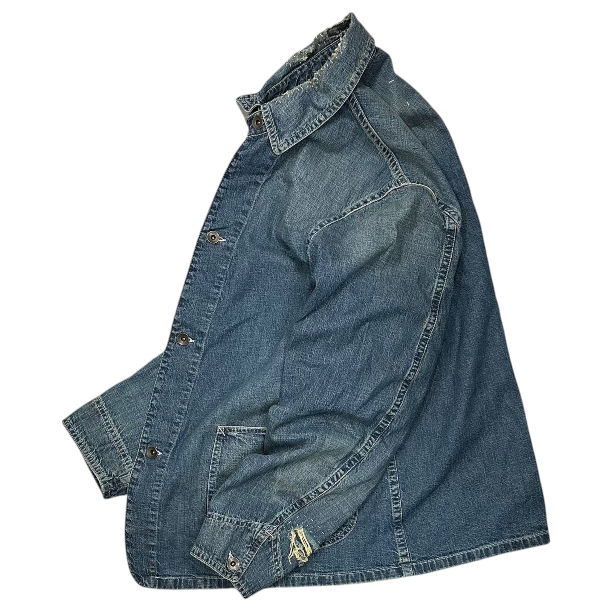 MAISON MARGIELA(メゾンマルジェラ) 2026AW SPORTS JACKET スポーツ デニム ジャケット S50AM0658 42 ライトインディゴ デストロイ カバーオール