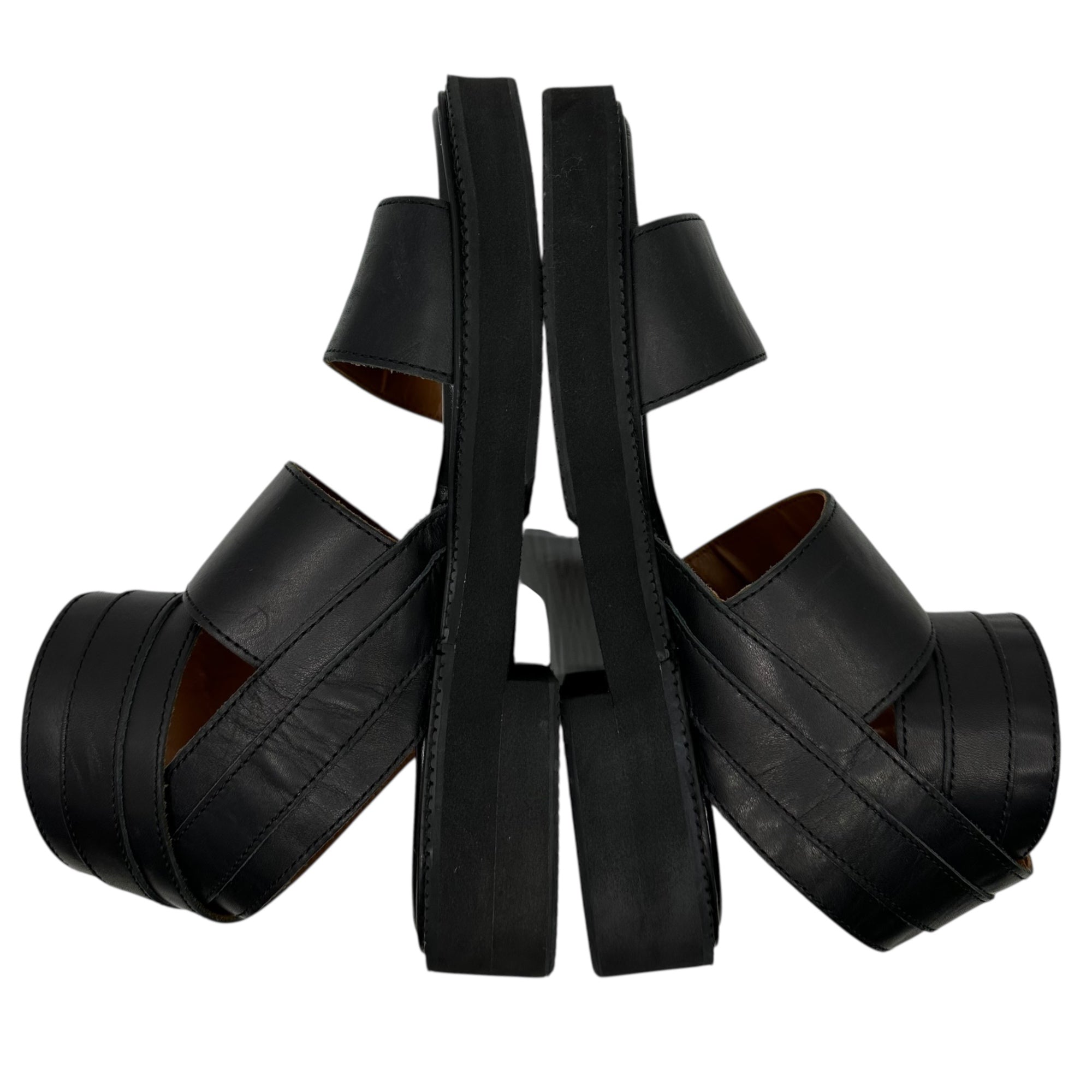 COMME des GARCONS JUNYA WATANABE(コムデギャルソンジュンヤワタナベ) Ankle Strap Leather Sandals アンクル ストラップ レザー サンダル M(24cm程度) ブラック