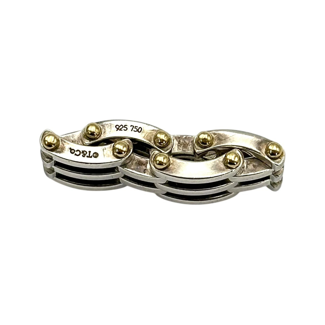 TIFFANY & CO.(ティファニー) Silver & Gold Two-Tone Gate Ring シルバー ゴールド コンビ ゲート リング 10号 シルバー×ゴールド