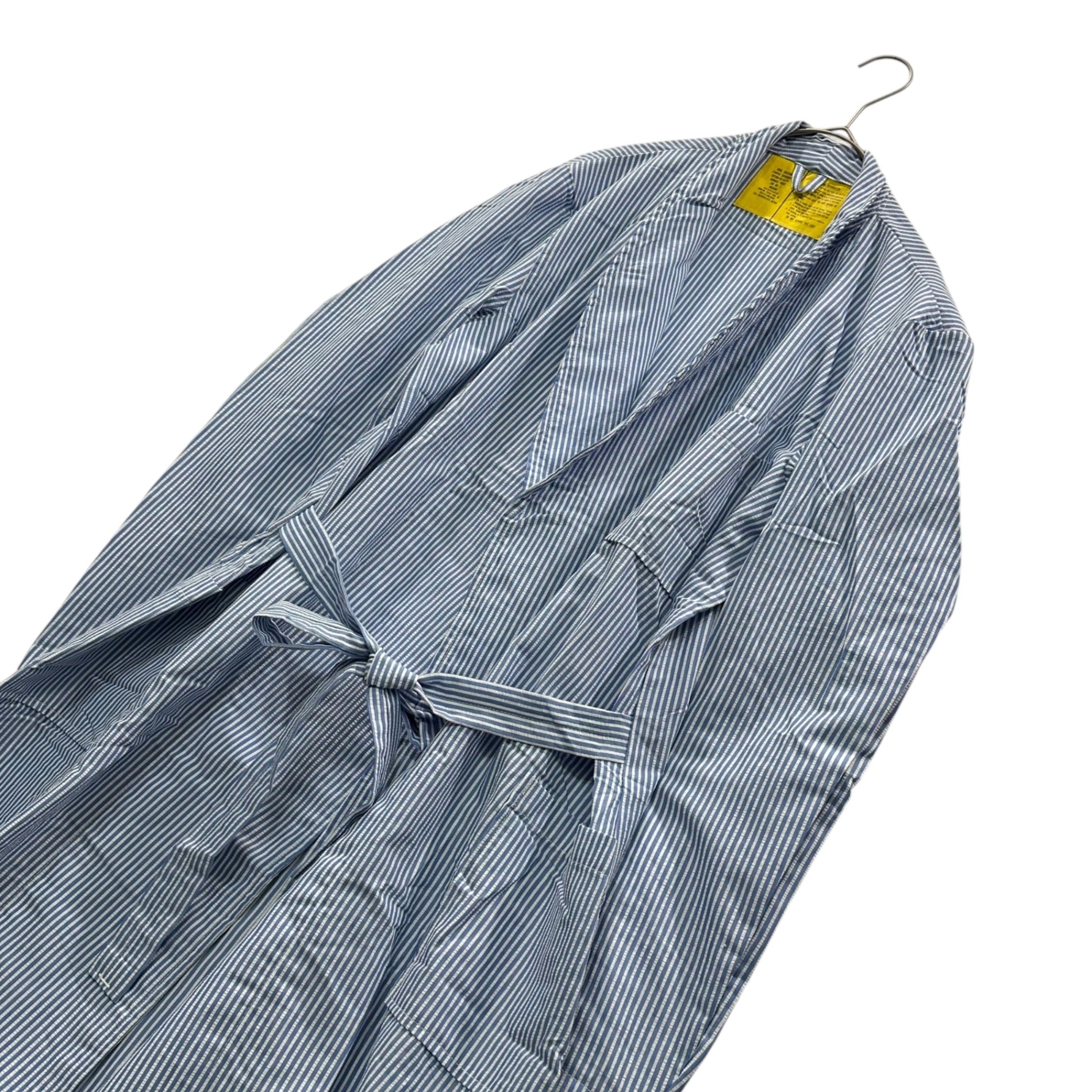 US MILITARY(アメリカ軍) 1980s' US Medical Seersucker Robe メディカル シアサッカー ガウン ワンピース MEDIUM(ML程度) ホワイト×ブルー 80年代 ヴィンテージ ローブ