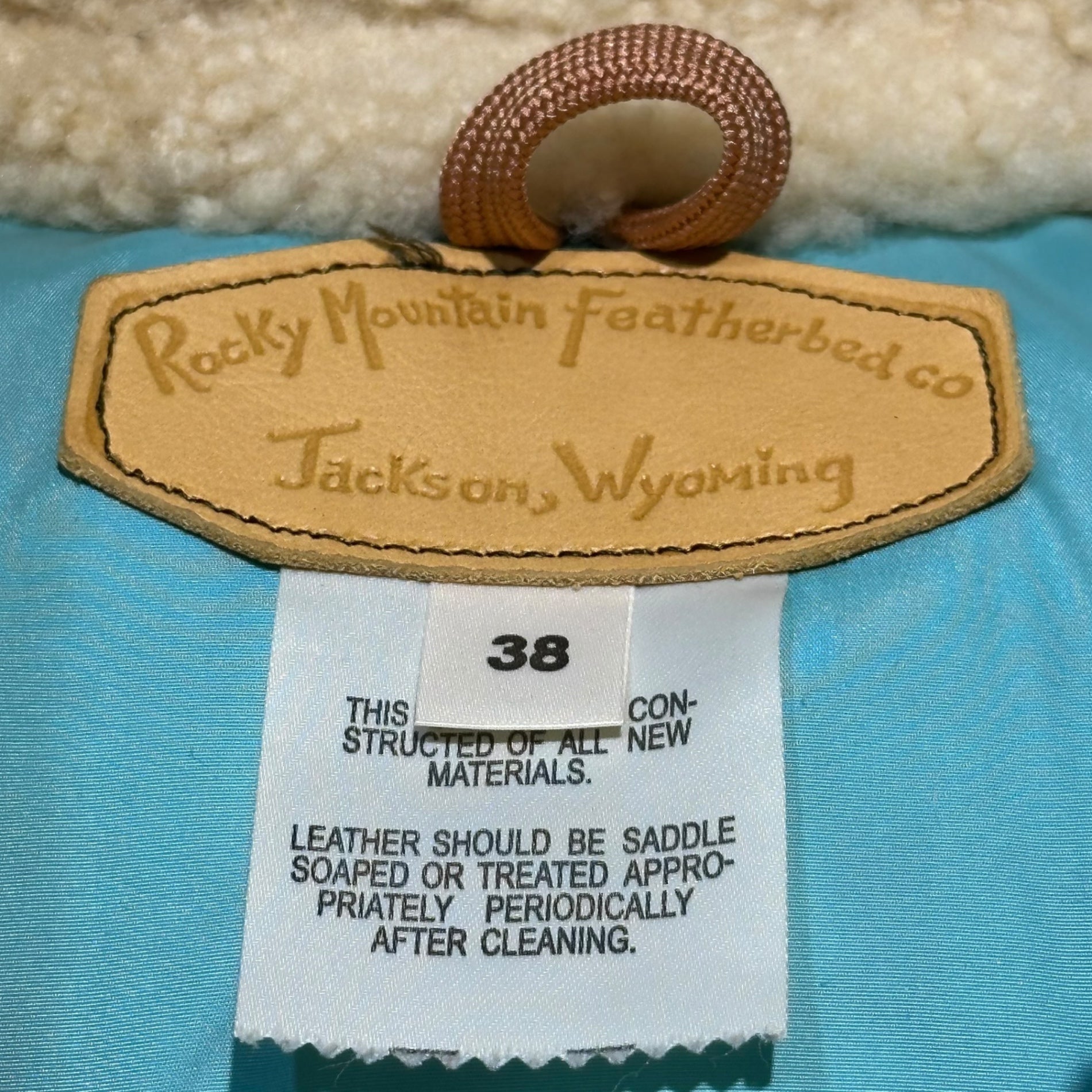 Rocky Mountain Featherbed × Ron Herman(ロッキーマウンテン × ロンハーマン) Leather Yoke Native Pattern Fleece-Lined Down Vest レザー ヨーク ネイティブ柄 ボア ダウン ベスト 38(M) オレンジ×ベージュ×ブラック