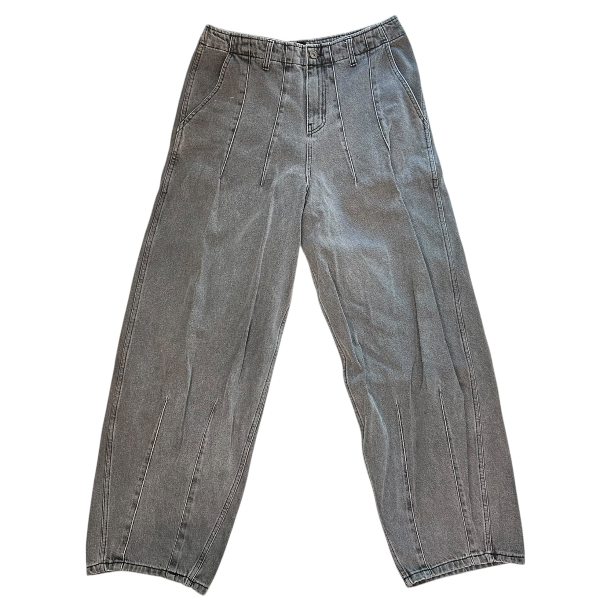 Ajobyajo(アジョバイアジョ) Baggy Silhouette Black Denim Pants バギー シルエット ブラック デニム パンツ XL ブラック(フェード)
