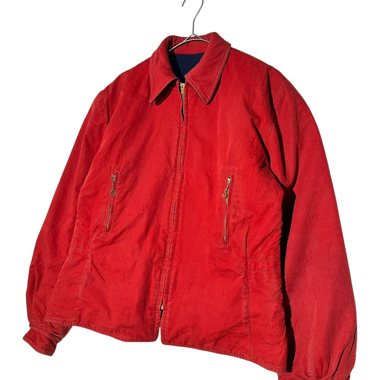 VINTAGE(ヴィンテージ) 70's~80's TALON ZIP Vintage Reversible Wool Swing Top ヴィンテージ リバーシブル ウール スイング トップ 表記無(S程度) ネイビー×レッド ジャケット ブルゾン 古着