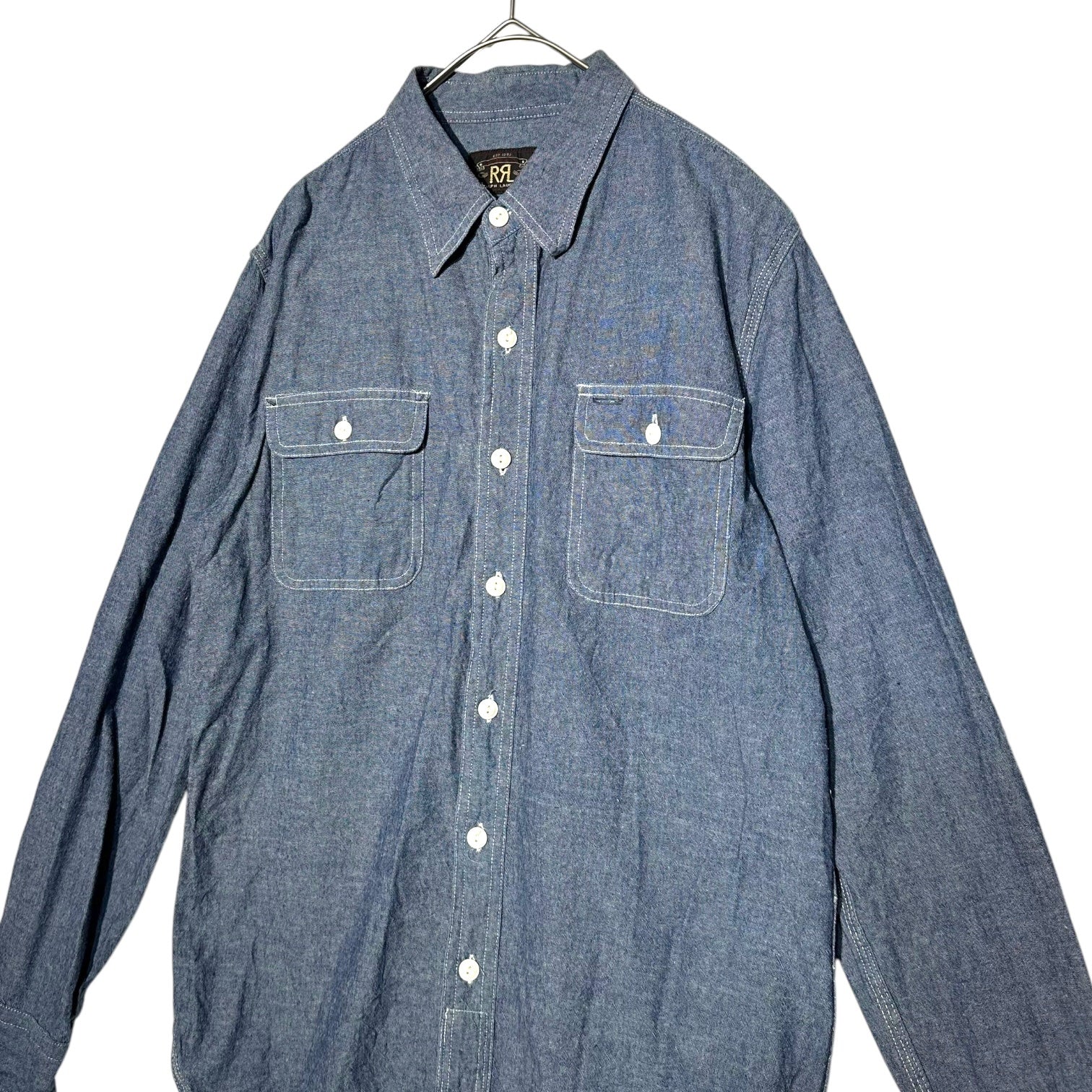 RRL(ダブルアールエル) long sleeve dungaree shirt 長袖 ダンガリー シャツ S ネイビー