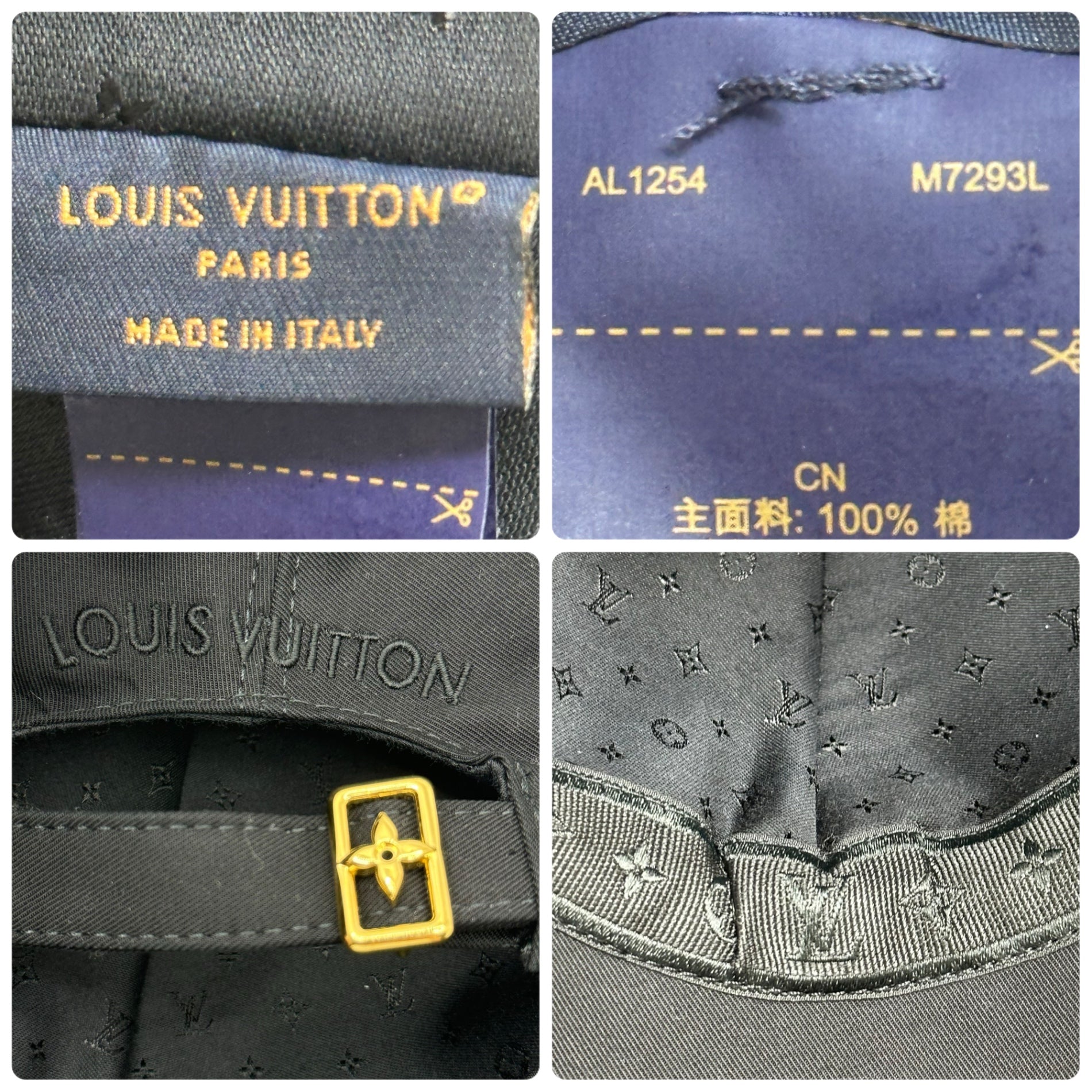 LOUIS VUITTON(ルイヴィトン) CAP キャップ・LV フィリグラム モノグラム 型番:M7293L ブラック 製造番号:AL1254