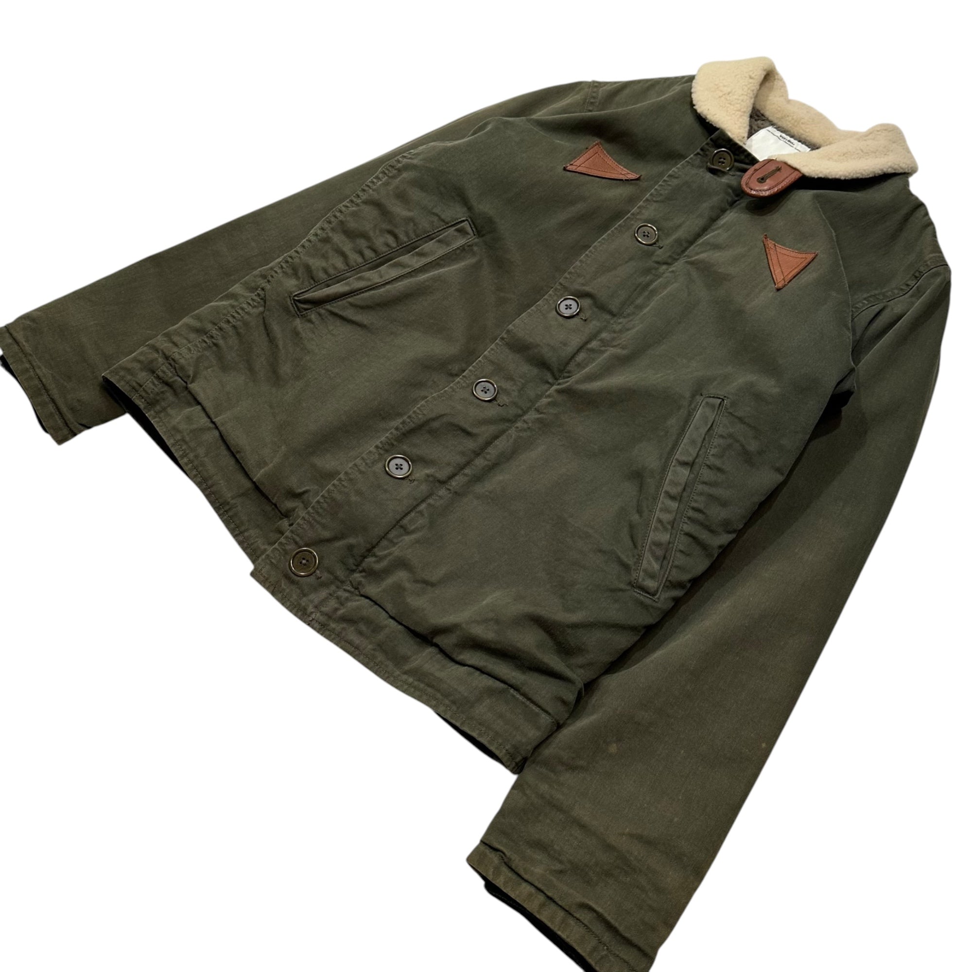 VISVIM(ビズビム/ヴィズヴィム) 15SS WINDSTOPPER DECKHAND JACKET ウィンドストッパー ミリタリー N-1 デッキ ジャケット VS0001576 M オリーブ ボア