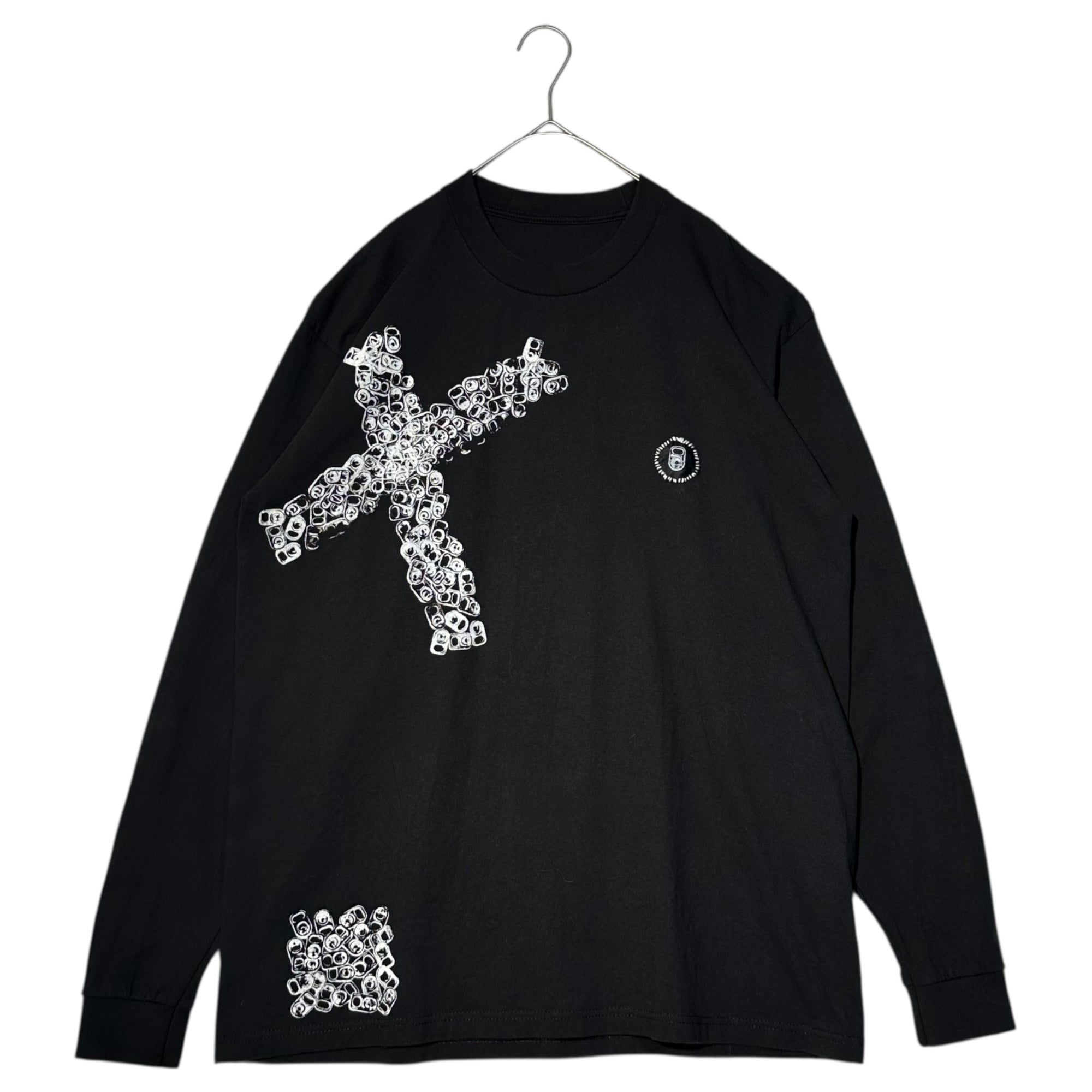 COMME des GARCONS×ANTI PULL TAB(コムデギャルソン×山崎良太) 23AW TRADING MUSEUM Pull Tab Graphic Print L/S T-Shirt プルタブ グラフィック プリント 長袖 Tシャツ QL-T005 XL ブラック AD2023