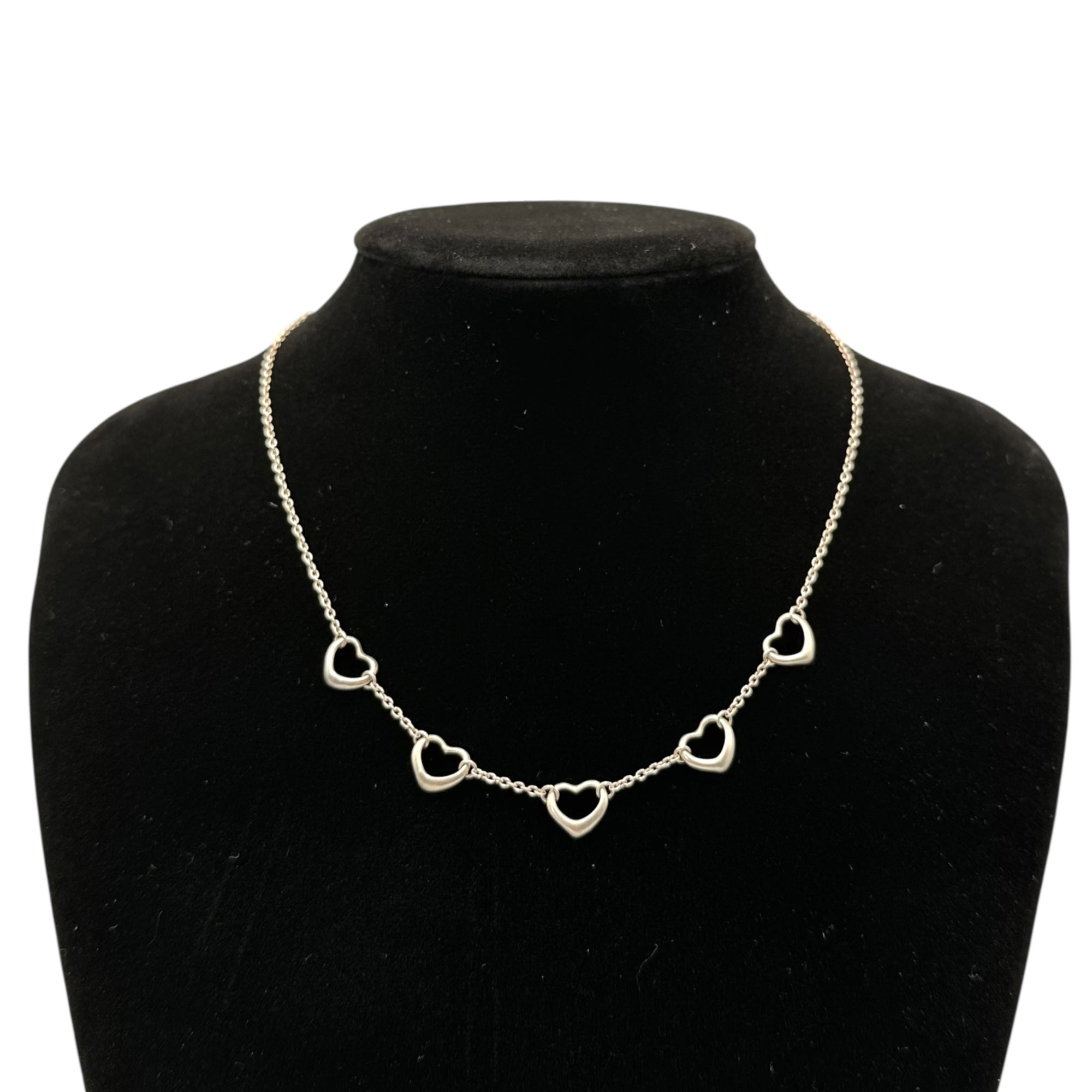 TIFFANY & CO.(ティファニー) Elsa Peretti 5-Link Open Heart Necklace エルサ ペレッティ 5連 オープンハート ネックレス シルバー