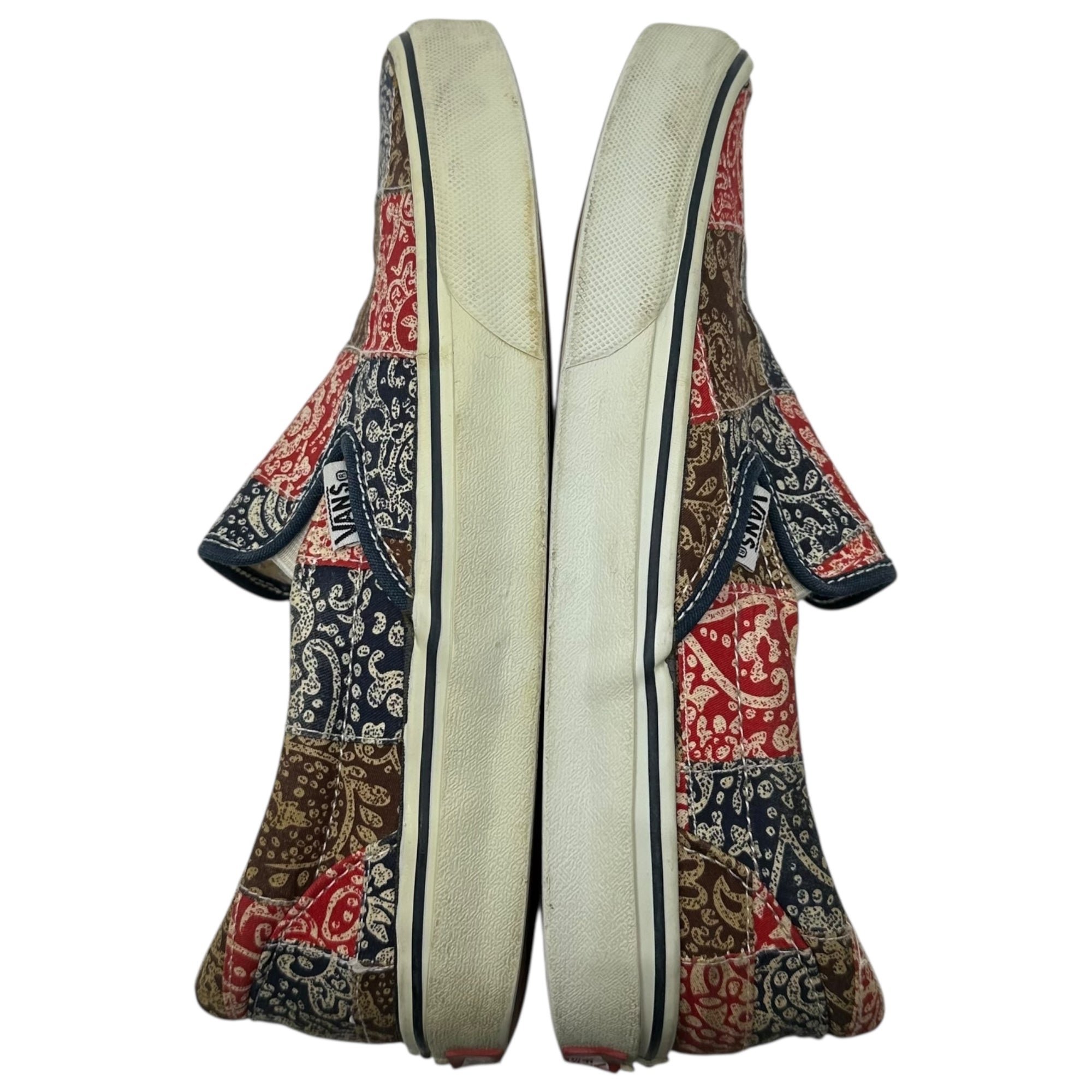 VANS(バンズ) Classic Slip-on クラシック スリッポン ペイズリー バンダナ パッチワーク 26.5cm レッド×ネイビー スニーカー