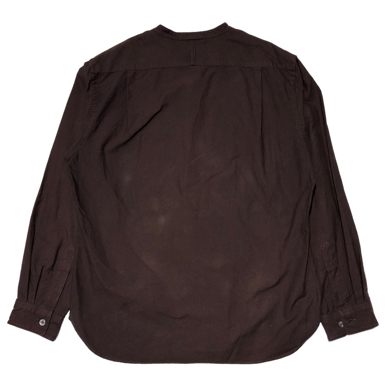 MARGARET HOWELL(マーガレットハウエル) バンドカラー コットン シャツ ノーカラー 579-0250609 L ブラウン