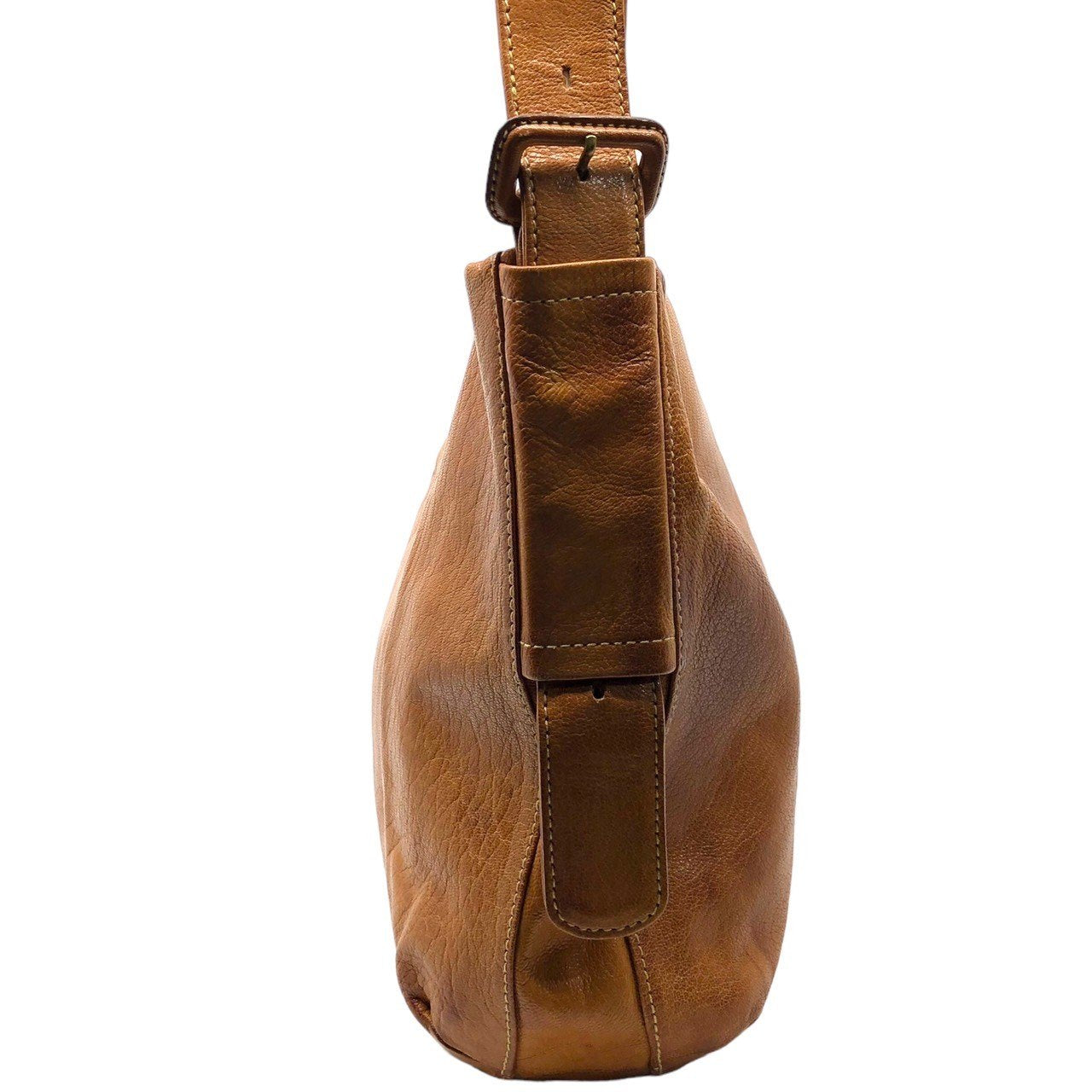genten(ゲンテン) leather shoulder bag レザー ショルダー バッグ 本革 大きめ 収納多い マロン ブラウン