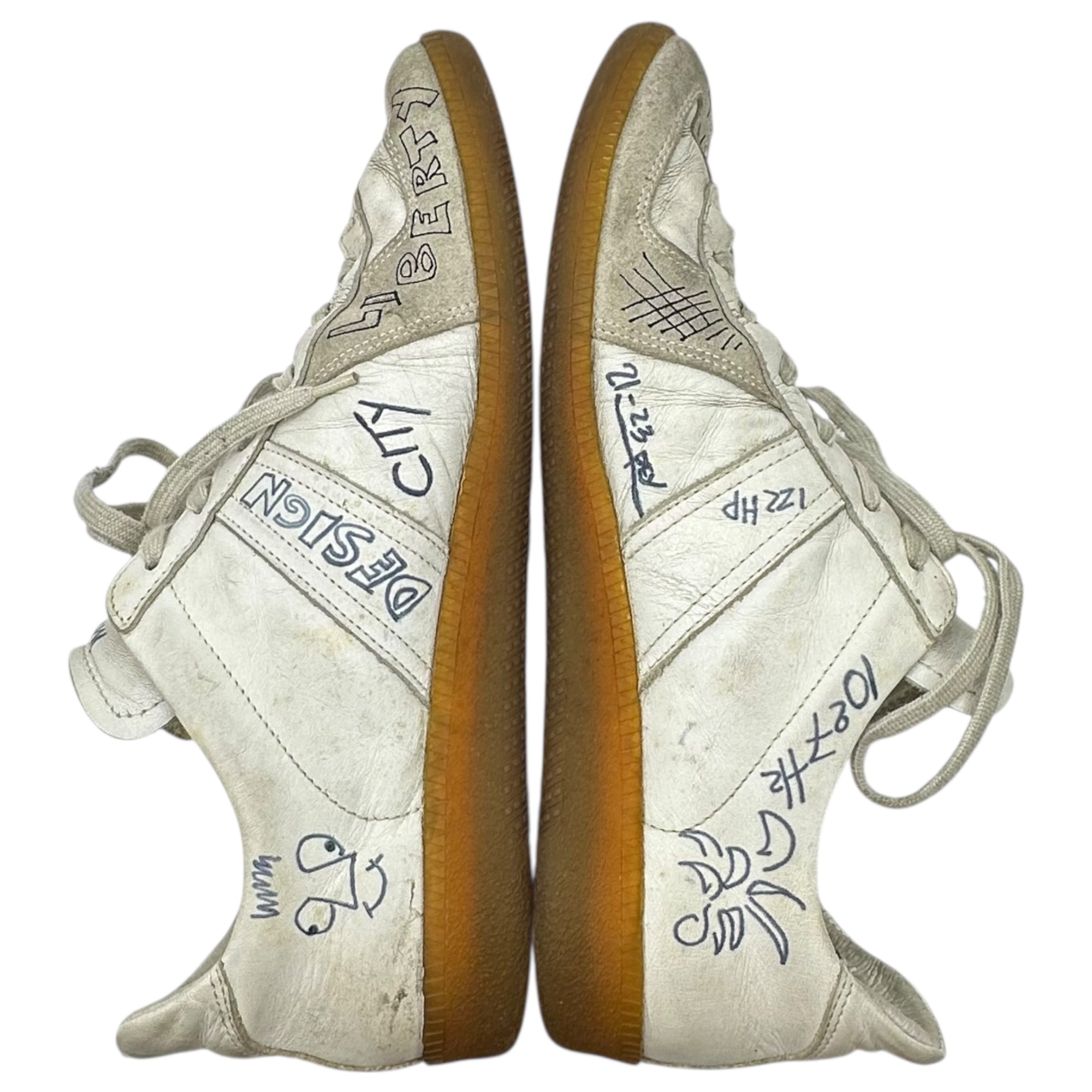 Maison Martin Margiela(メゾン マルタンマルジェラ) 2006SS Graffiti German Trainer 落書き ジャーマン トレーナー 41(26cm~26.5cm程度) ホワイト アーカイブ 本人期