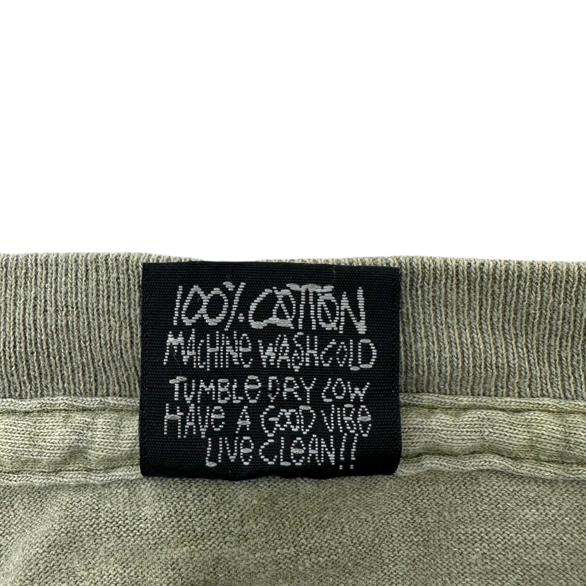 STUSSY(ステューシー) 80's "OLD SKOOL FLAVOR" VINTAGE TEE ヴィンテージ Tシャツ L カーキ 80年代 SUPERSTAR スーパースター 半袖