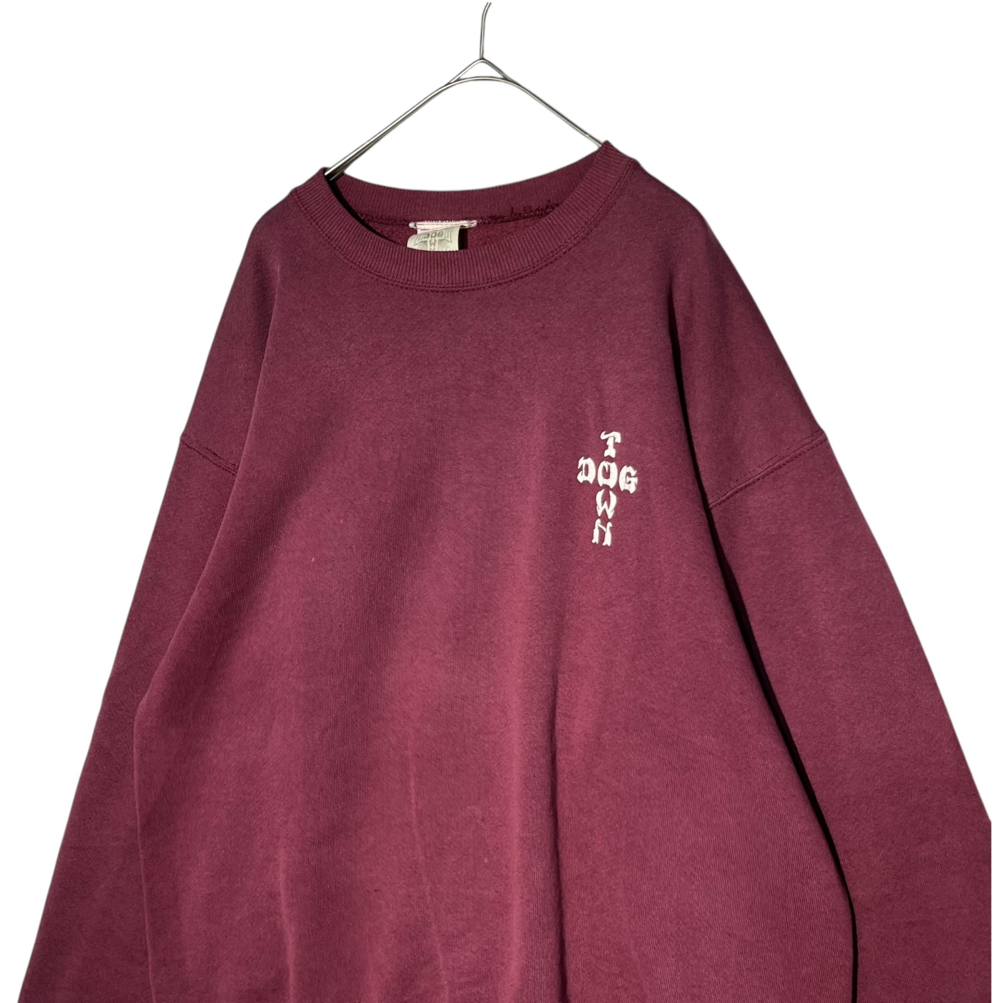 VINTAGE(ヴィンテージ) 90's DOG TOWN cross logo sweatshirt ドッグタウン クロスロゴ スウェット M程度 ボルドー 白タグ 90年代 稀少アイテム