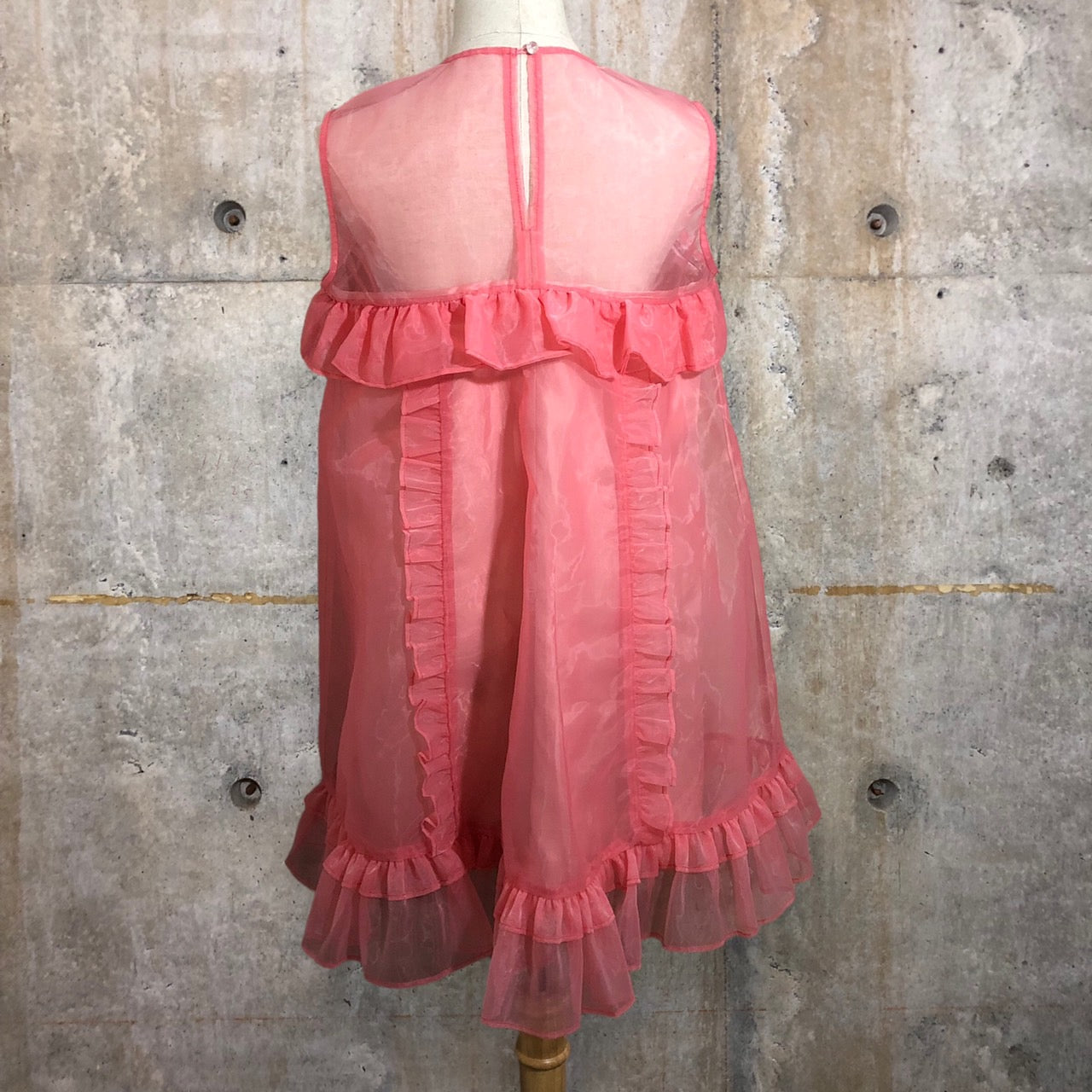 CEREAL(シリアル) 23SS FILMY MINI DRESS/フィルミーミニドレス/チュールフリルシアーキャミソールチュニック/ワンピース c23110 FREE ピンク 完売品