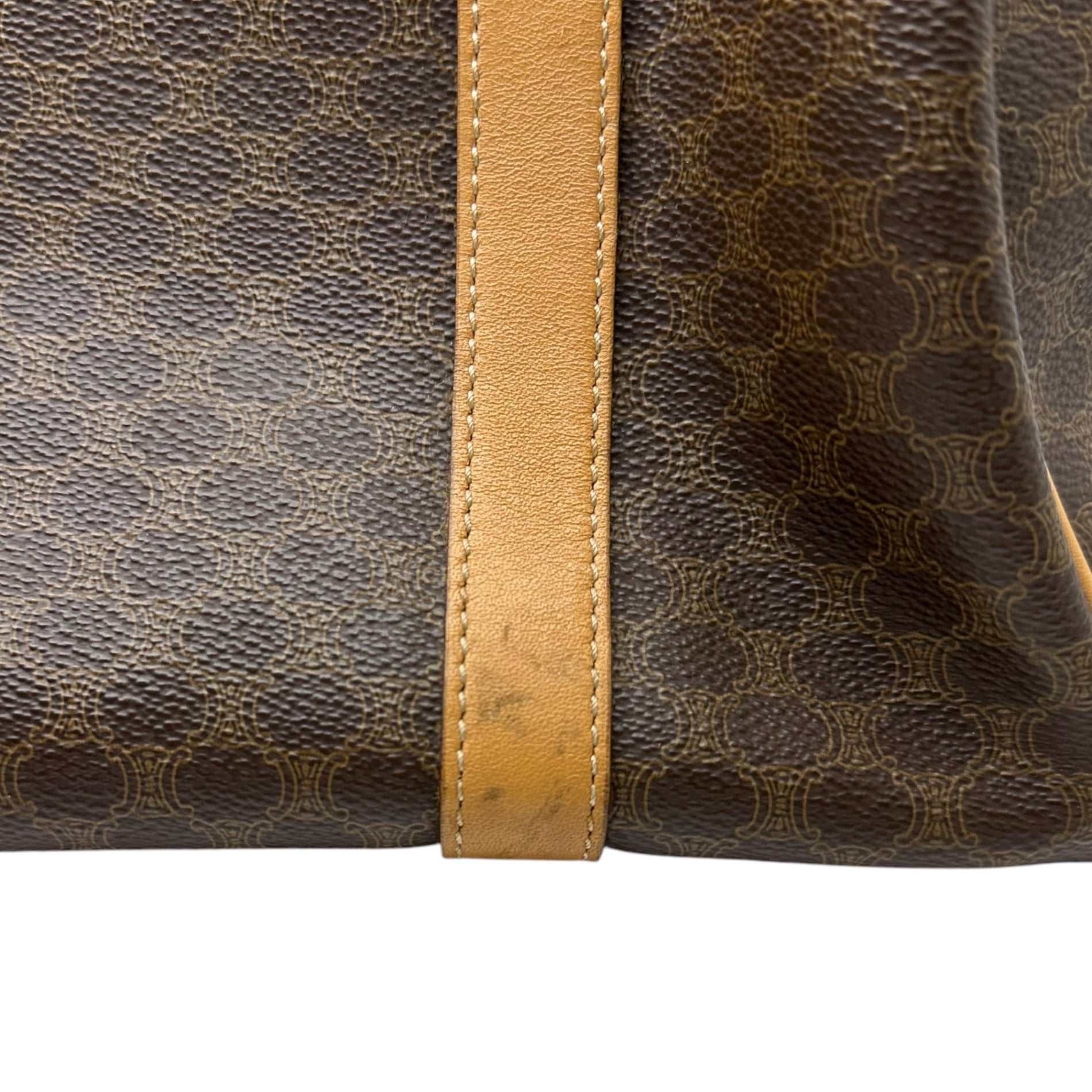 CELINE(セリーヌ) Macadam Pattern Mini Boston Bag マカダム柄 ミニ ボストン バッグ M11 ベージュ×ブラウン ハンド OLD オールド ヴィンテージ