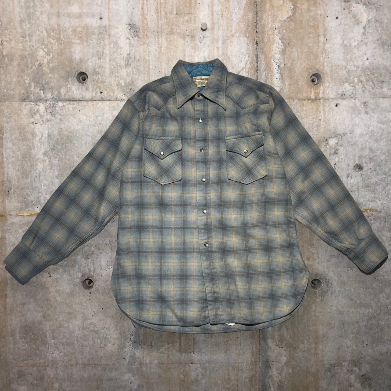 PENDLETON(ペンドルトン) 70'sウールチェックシャツ L ブルー