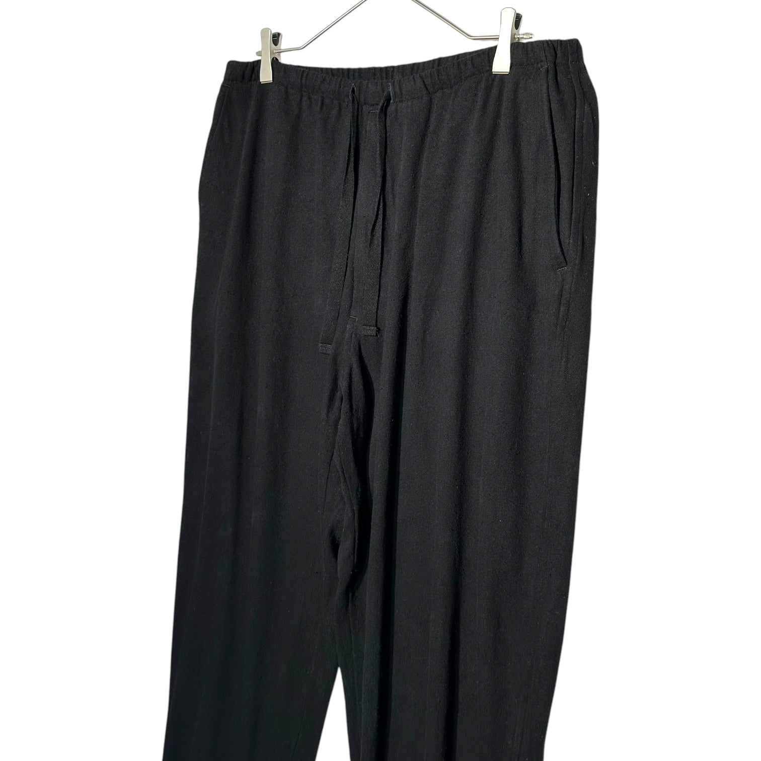 COMOLI(コモリ) 24SS Silk nep drawstring pants シルクネップ ドローストリング パンツ Z01-03011 2 ブラック