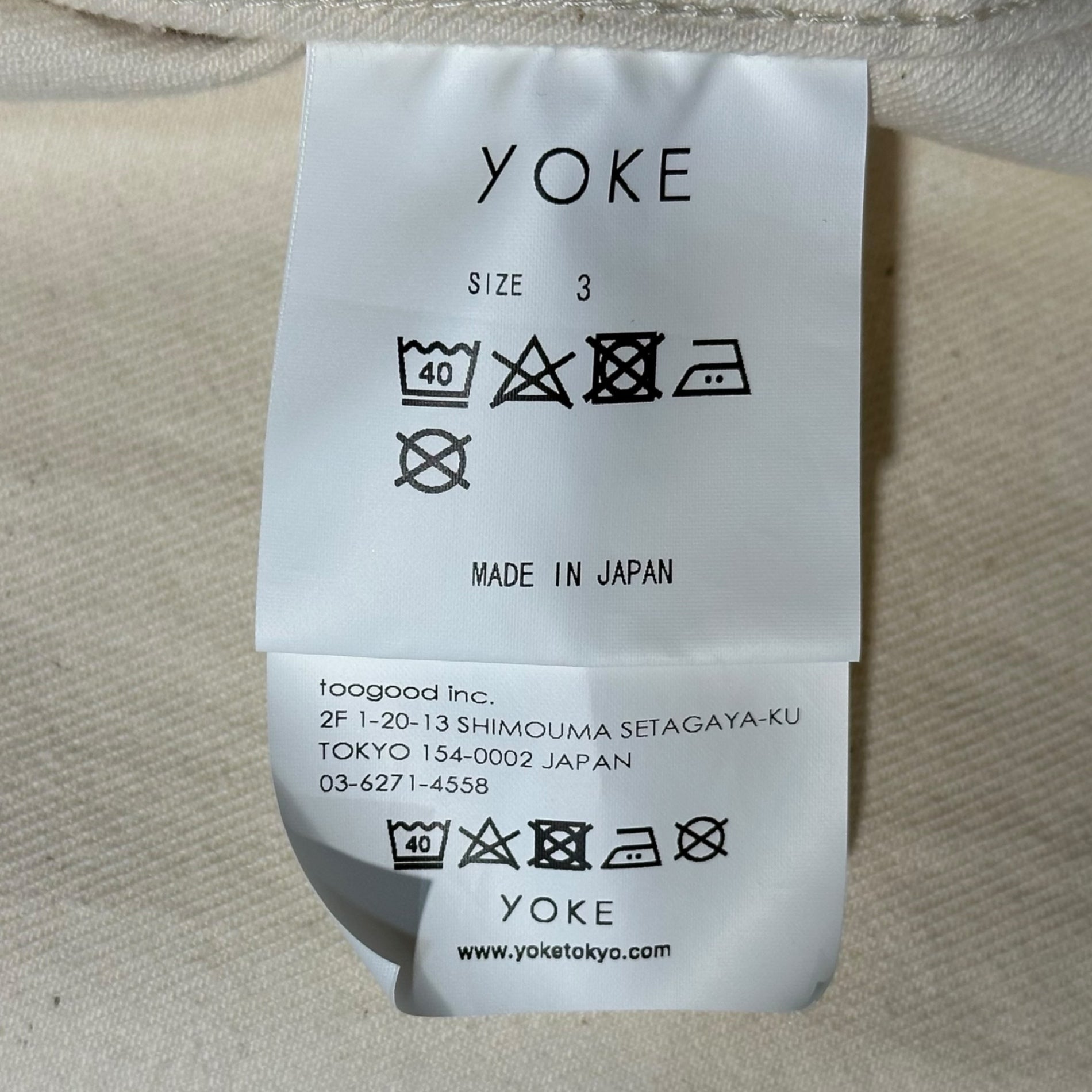 YOKE(ヨーク) 24SS Denim Shirt Jacket デニム シャツ ジャケット YK24SS0643SH 3(L程度) アイボリー