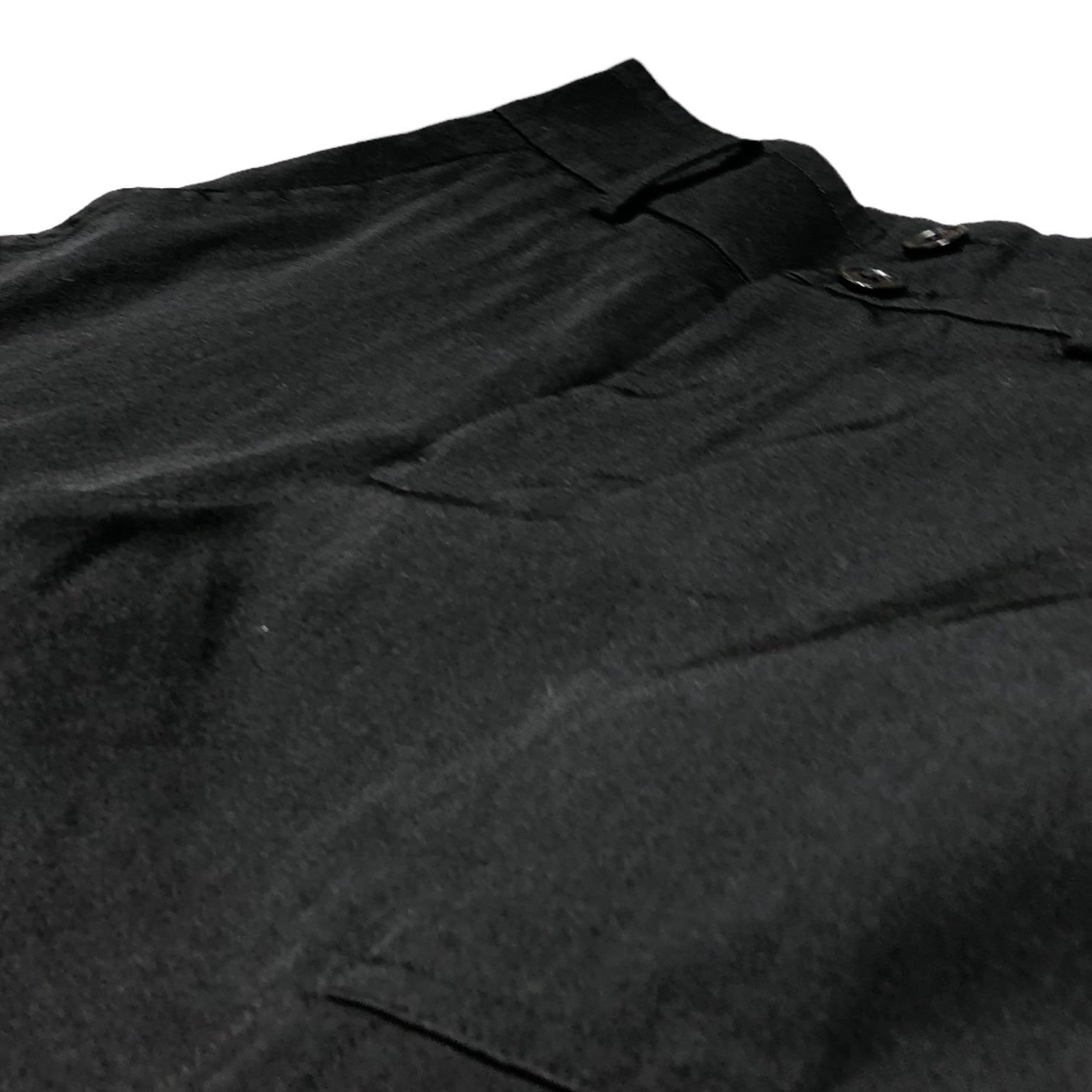 YOHJI YAMAMOTO(ヨウジヤマモト) 23SS WOOL GABBER HIGH WAIST PANTS ウールギャバハイウエストパンツ FI-P53-100 2(M) ブラック