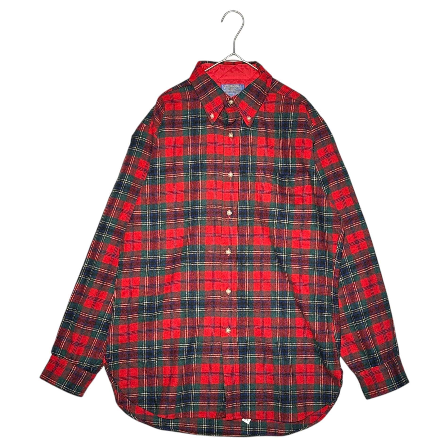 PENDLETON(ペンドルトン) 70's USA made Wool Check Flannel Shirt ウール チェック フランネル シャツ M レッド×グリーン 70年代 ヴィンテージ