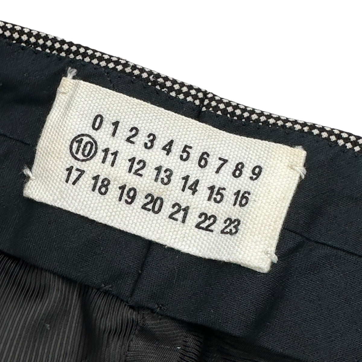 Maison Martin Margiela(メゾン マルタンマルジェラ) 2010SS Slim-Fit Micro-Check Center-Crease Slacks スリム フィット マイクロ チェック センター プレス スラックス S30KA0207 46 ブラック×ホワイト 10ライン デザインチーム期