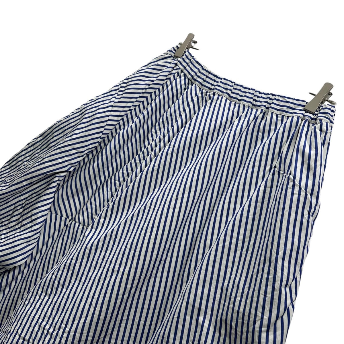 COMME des GARCONS COMME des GARCONS(コムデギャルソンコムデギャルソン) 2026SS Asymmetric Striped Voluminous Skirt アシンメトリー ストライプ ボリューム スカート QR-S008 S ホワイト×ブルー AD2025