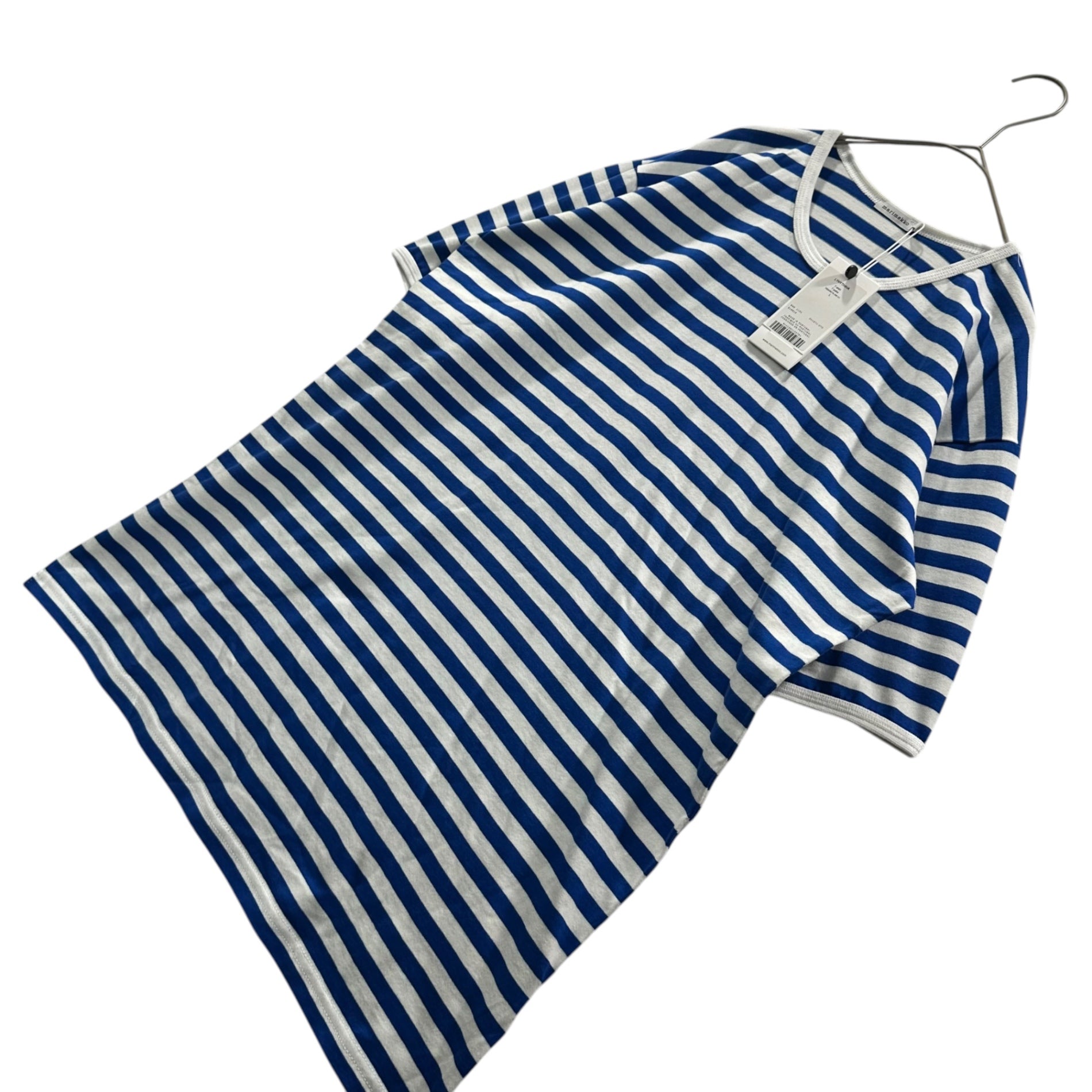 marimekko(マリメッコ) TASARAITA Border T-Shirt タサライタ ボーダー Tシャツ TASARAITA AW-14 L ホワイト×ブルー