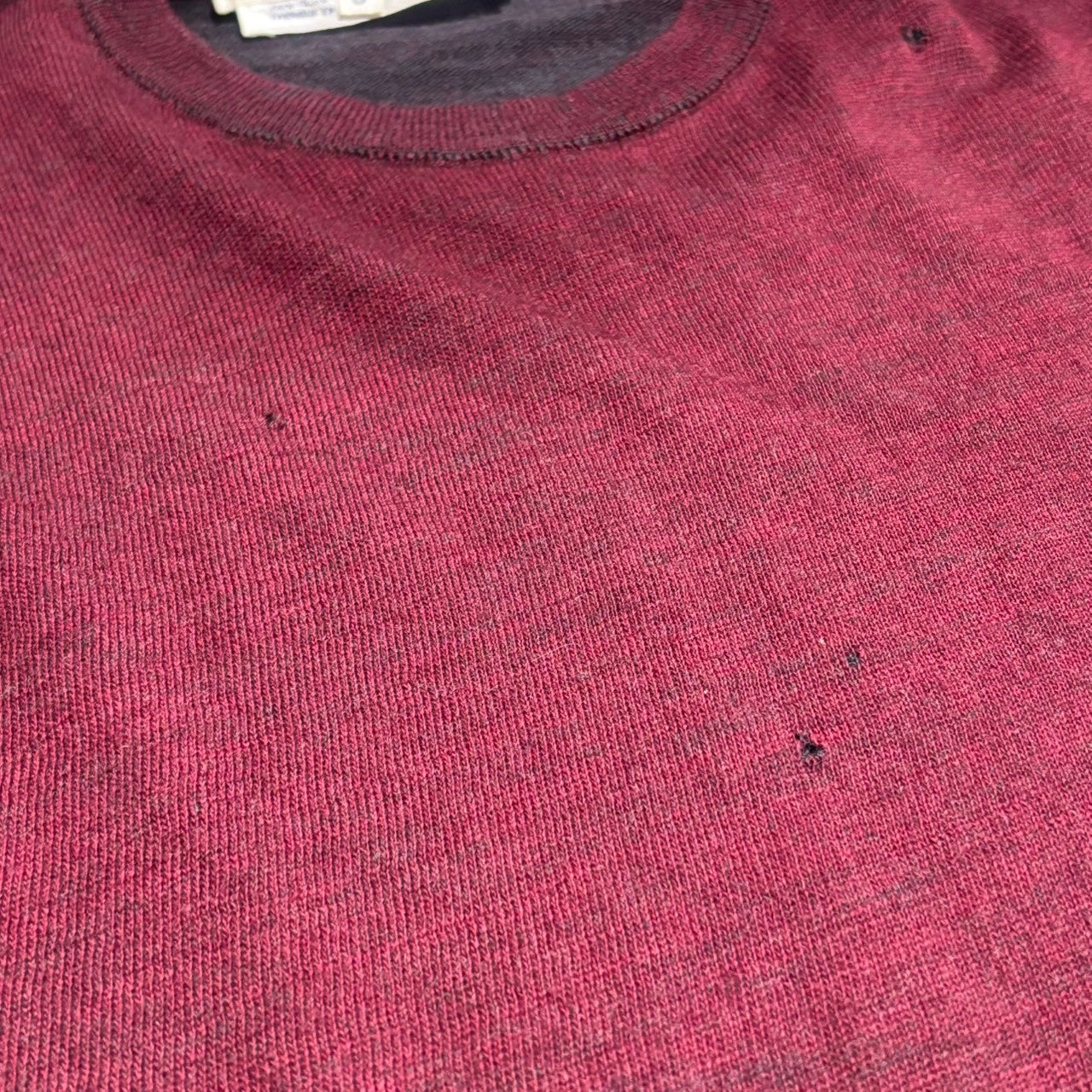 COMME des GARCONS SHIRT(コムデギャルソンシャツ) 90's~00's Hem Roll-Up Wool Knit 裾 ロール アップ ウール ニット S ボルドー