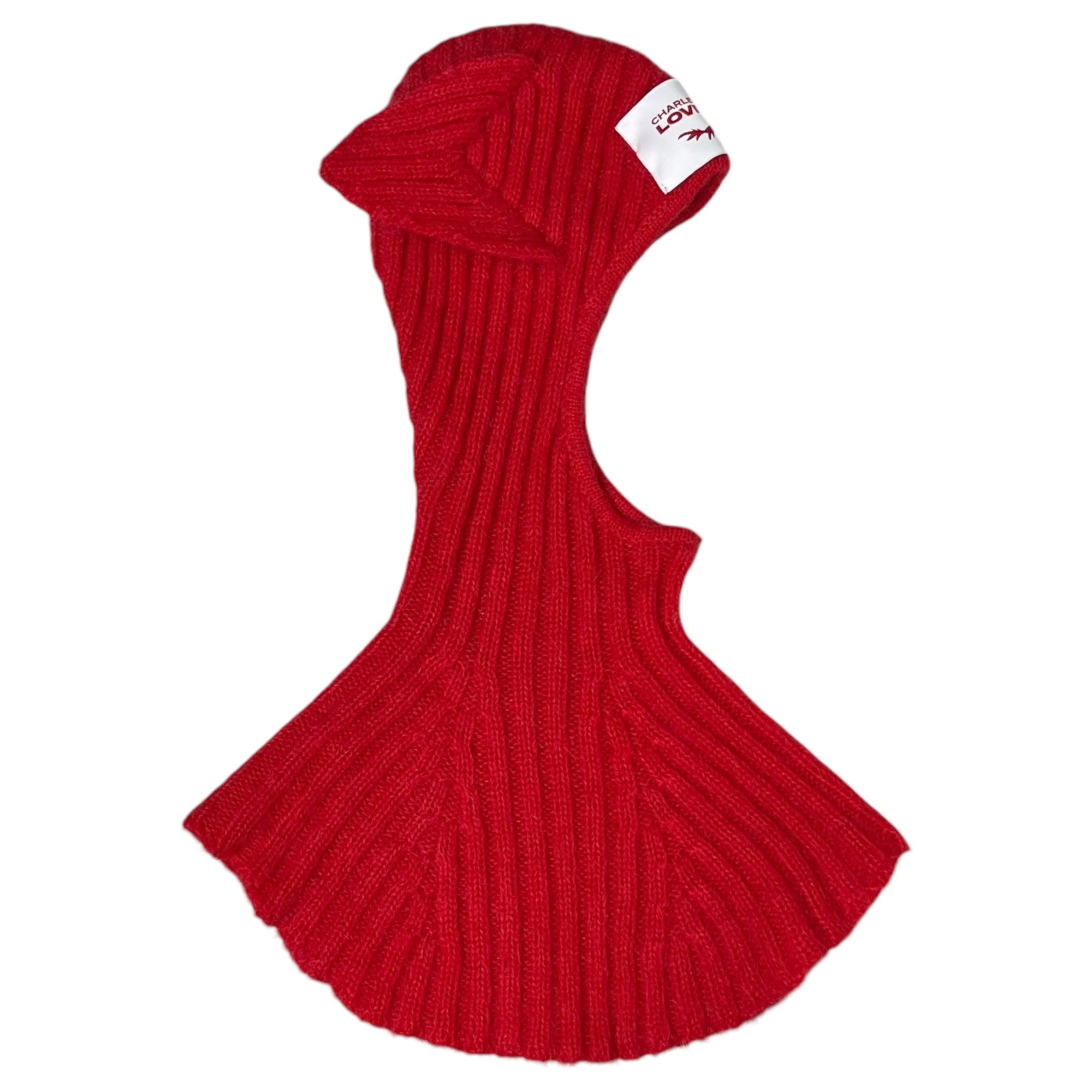 Charles Jeffrey LOVERBOY(チャールズ・ジェフリー・ラバーボーイ) Chunky Ears ニット バクラバ 猫耳 レッド