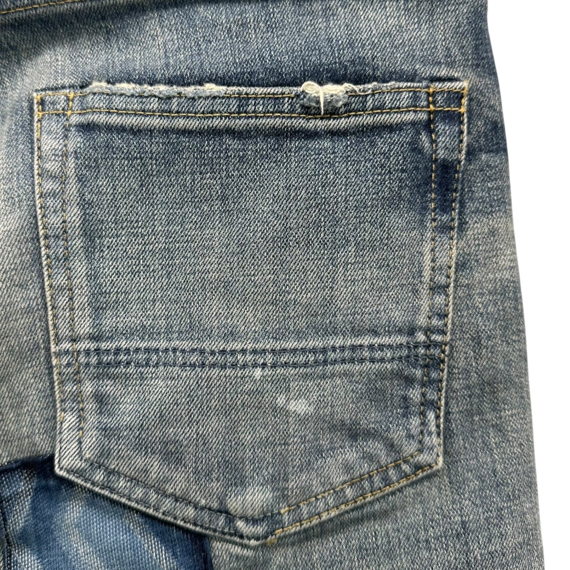 FDMTL(ファンダメンタル) Sashiko Patchwork Denim Skinny Pants 刺し子 パッチワーク デニム スキニー パンツ W28/L30 ライトインディゴ
