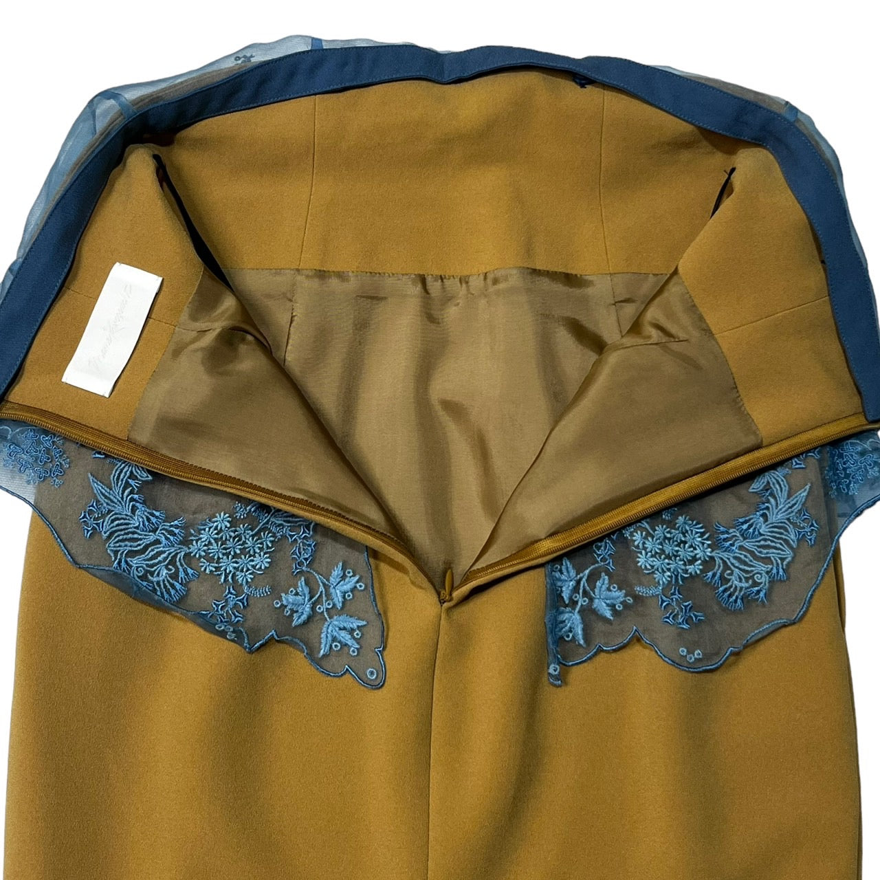 mame kurogouchi(マメクロゴウチ) 18SS LacePeplum Skirt フラワー シルク レース ロング タイト スカート MM18SS-SK001 1(S程度) ブラウン