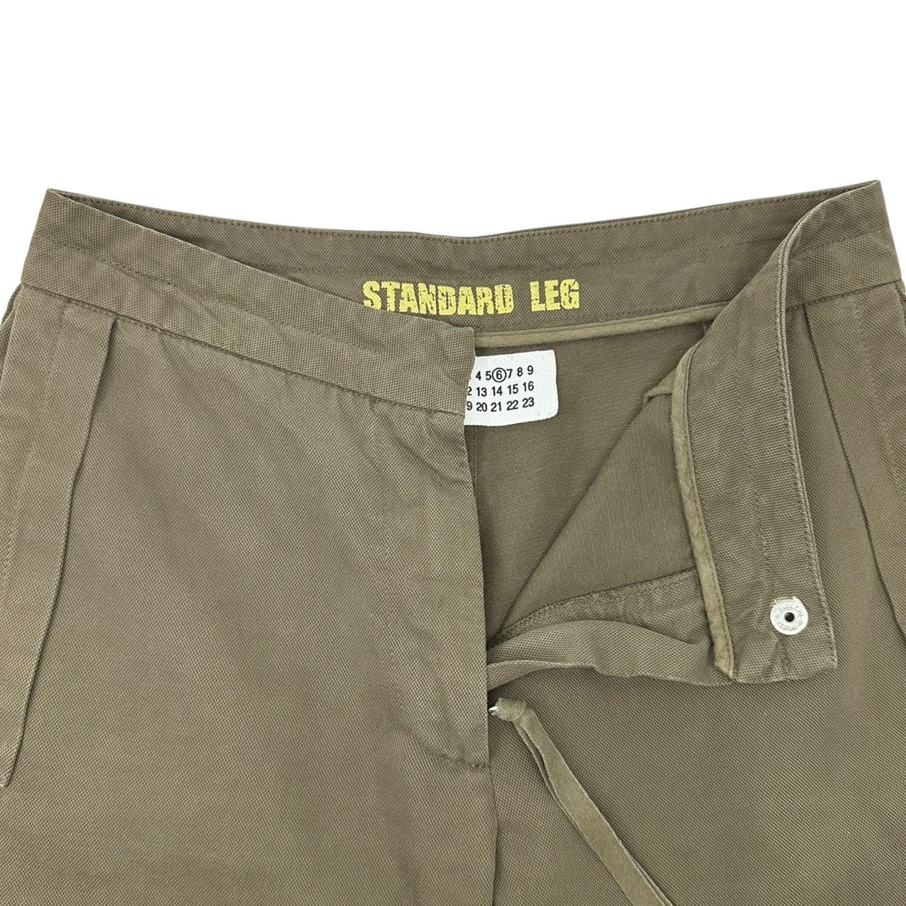 Maison Martin Margiela(メゾン マルタンマルジェラ) 04AW ⑥ Archive cut-off zip-up denim アーカイブ カットオフ ジップ ストレート デニム パンツ 32 P186 40(L程度) カーキ 00's 6 STANDARD LEG 初期 本人期 ここのえ MM6