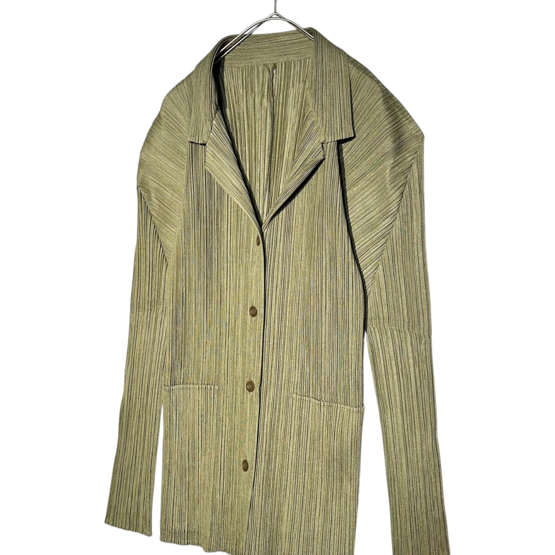 PLEATS PLEASE(プリーツプリーズ) Pleated shirt jacket skirt setup プリーツ シャツ ジャケット スカート セットアップ PP83-JO120 JK:3 PT:1 カーキ 上下