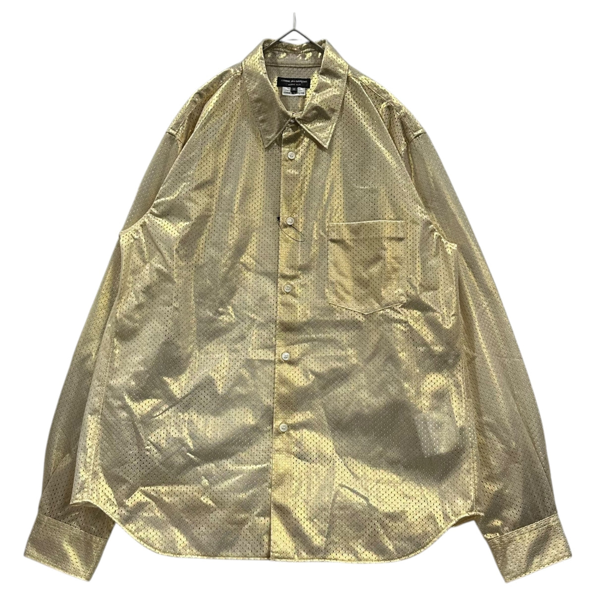COMME des GARCONS HOMME PLUS(コムデギャルソンオムプリュス) 2026SS qPolyester-Mesh Blouse Shirt エステル メッシュ ブラウス シャツ PQ-T035 M ゴールド AD2025