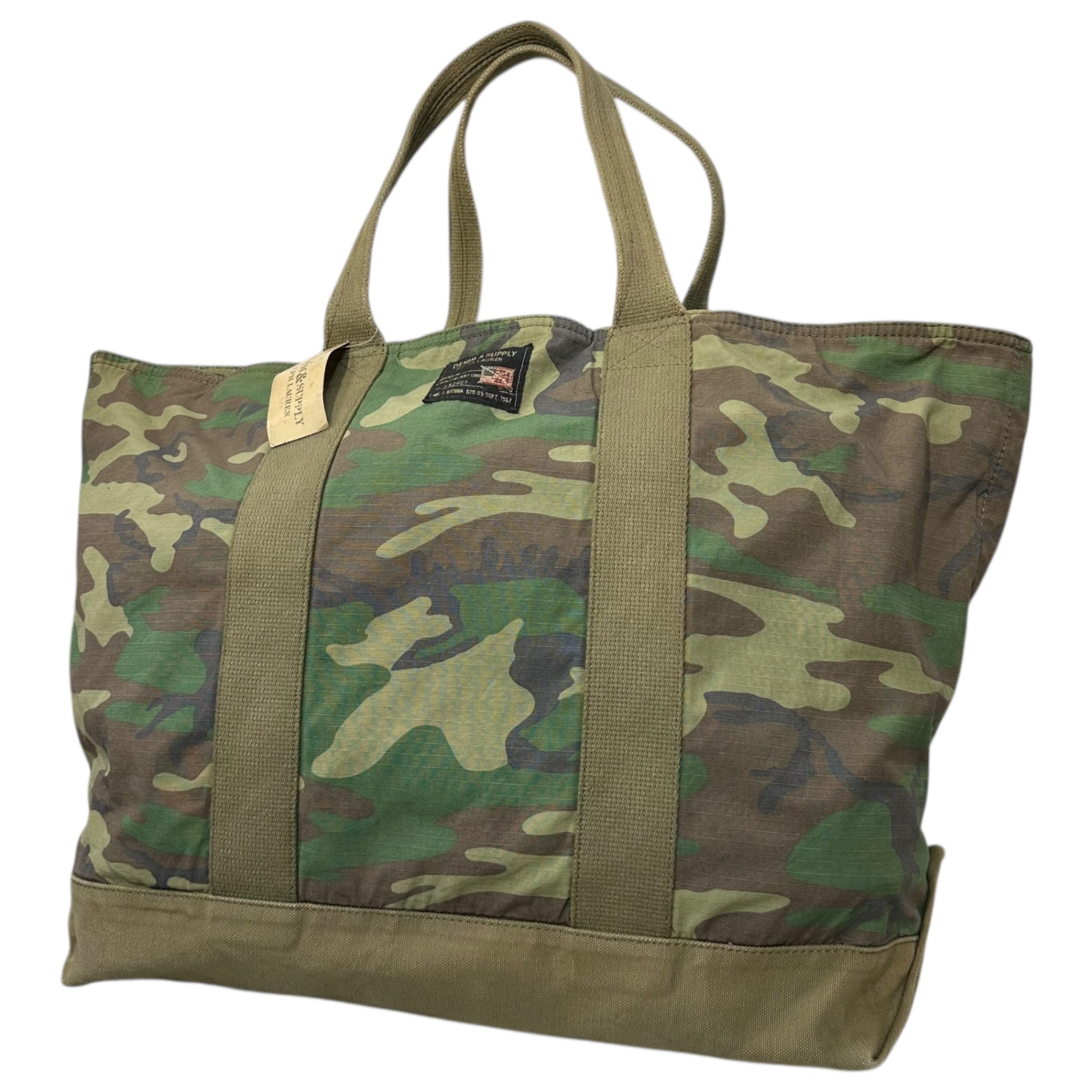 DENIM & SUPPLY RALPH LAUREN(デニム&サプライラルフローレン) Camouflage Ripstop Big Tote Bag カモフラ リップストップ ビッグ トート バッグ カーキ