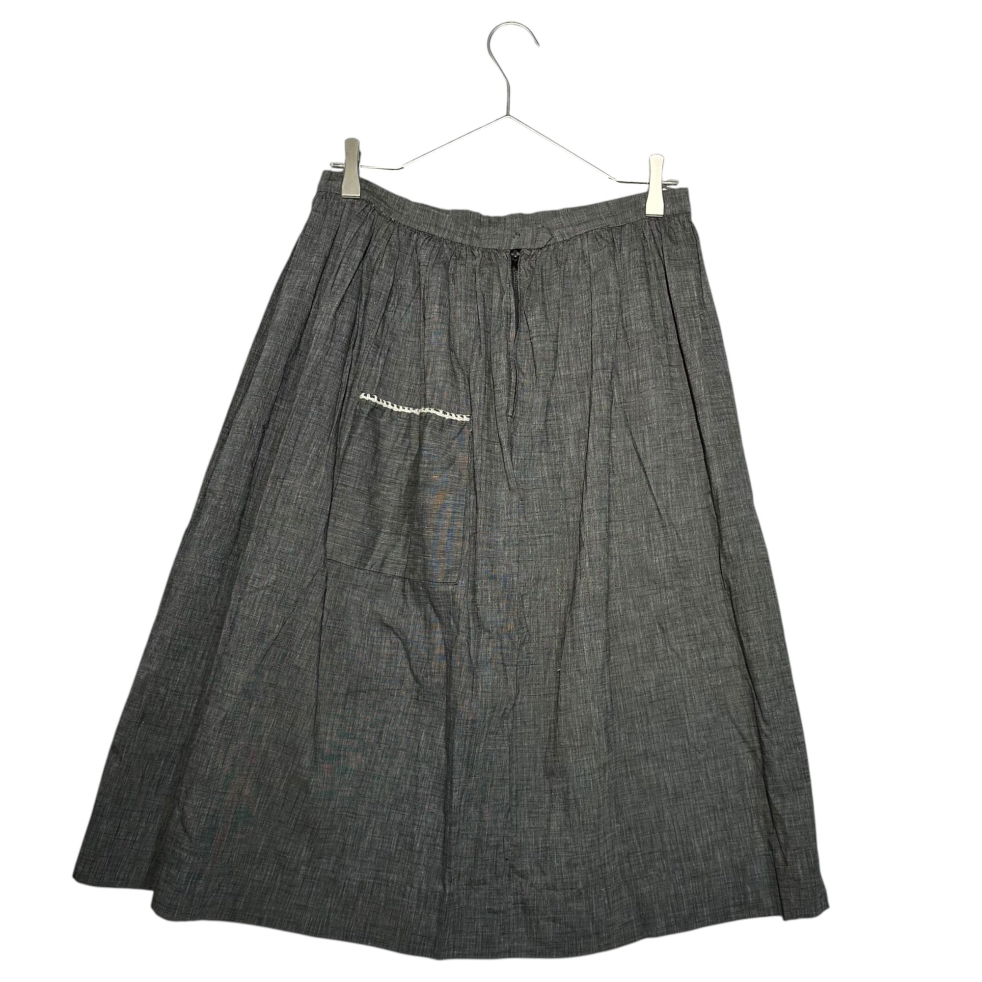 Euro vintage(ヨーロッパヴィンテージ) 70's Mont Blanc_ami ami lace knit skirt ニットレース編みスカート 表記無し(Mサイズ程度) ベージュ / 後見頃裾に汚れ有