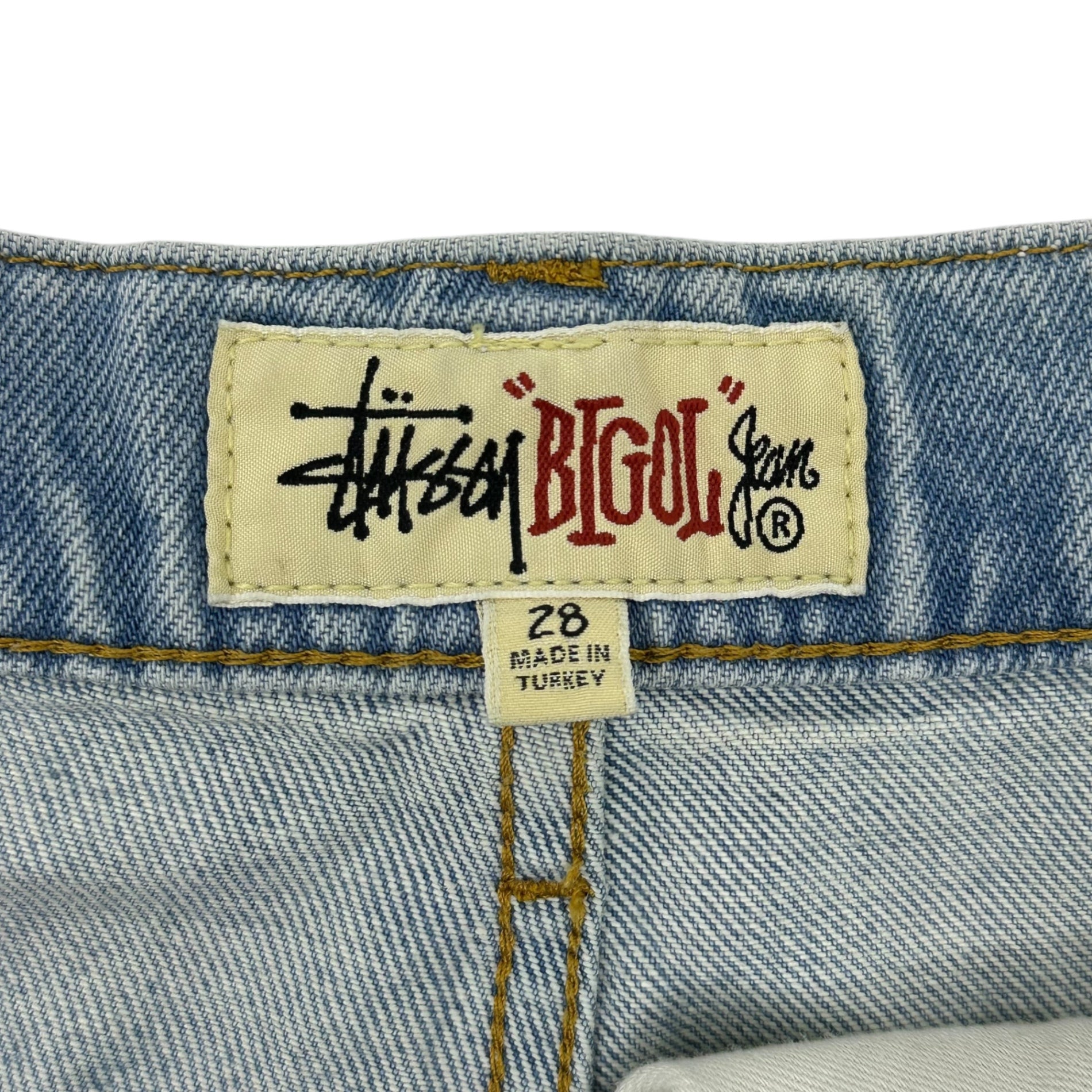 STUSSY(ステューシー) BIG OL' SHORT DENIM ビッグ ショート デニム パンツ W28 ライトインディゴ ショーツ ハーフ