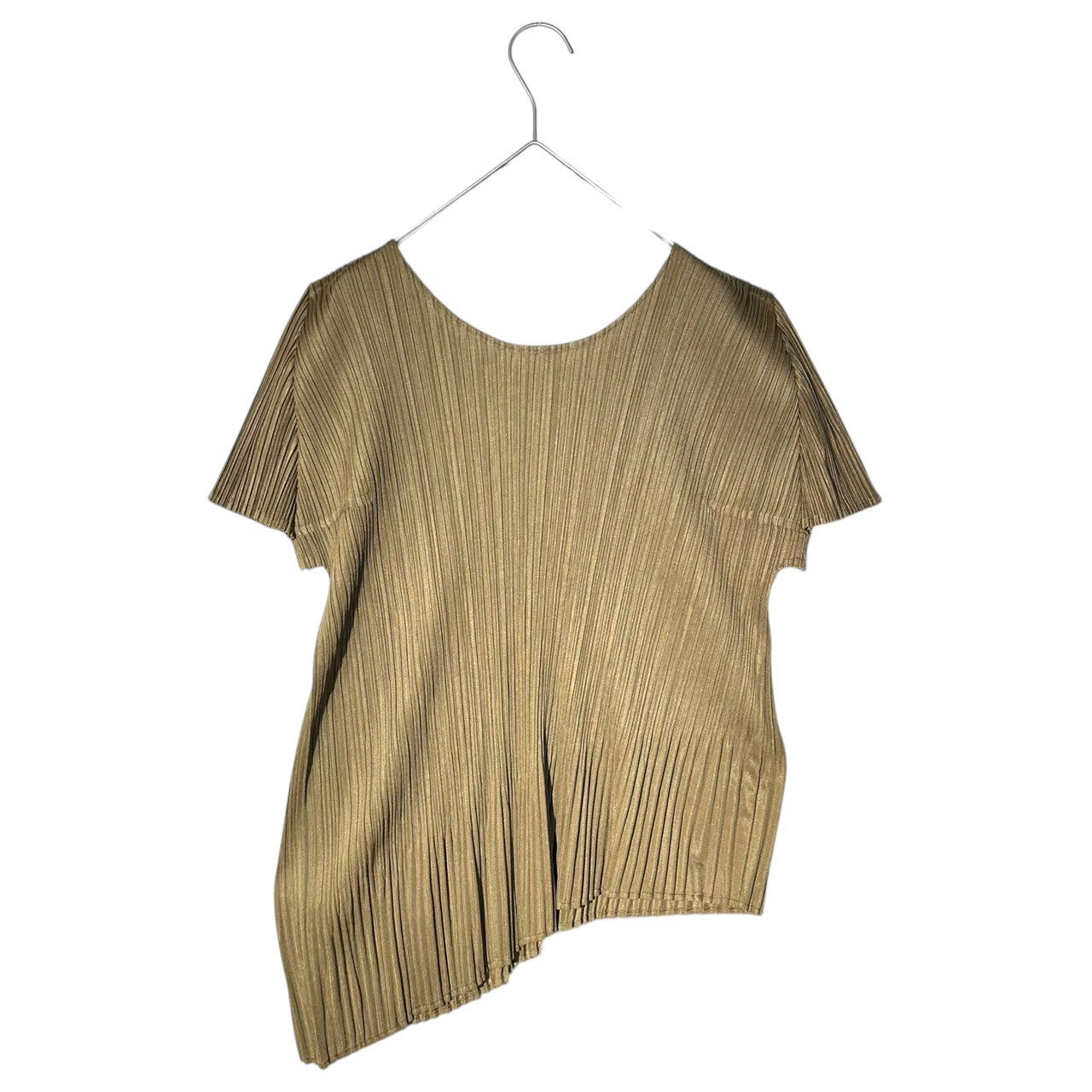 PLEATS PLEASE(プリーツプリーズ) Asymmetrical Pleats Pullover Cut and Sewn アシンメトリー プリーツ プルオーバー カットソー PP51-JK862 3(L程度) カーキ